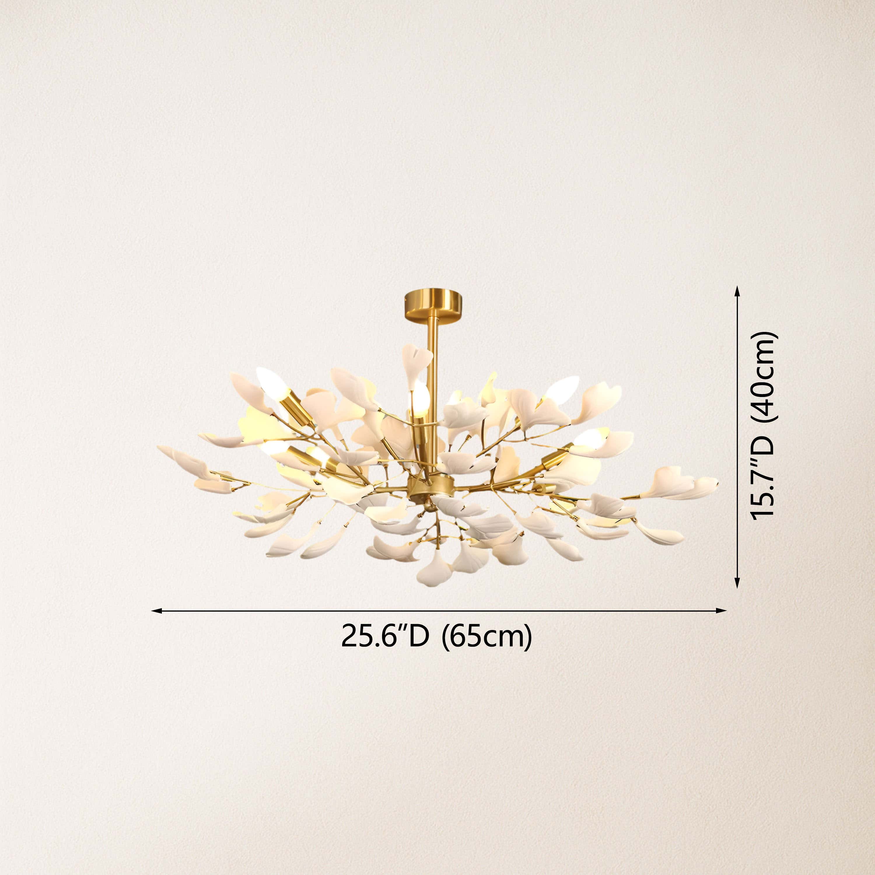 Twilight Branches Ceramic Ginkgo Chandelier 72cm D