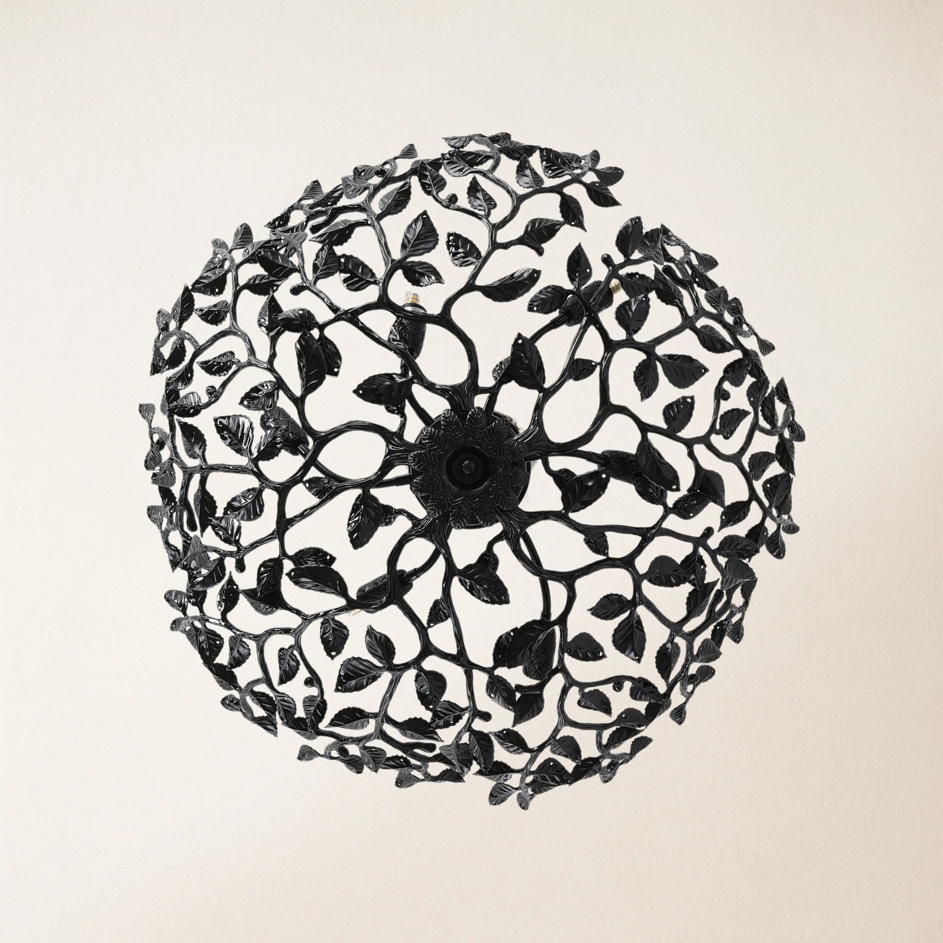 Elara Black Tree Branch Semi Flush Mount Chandelier 65cm