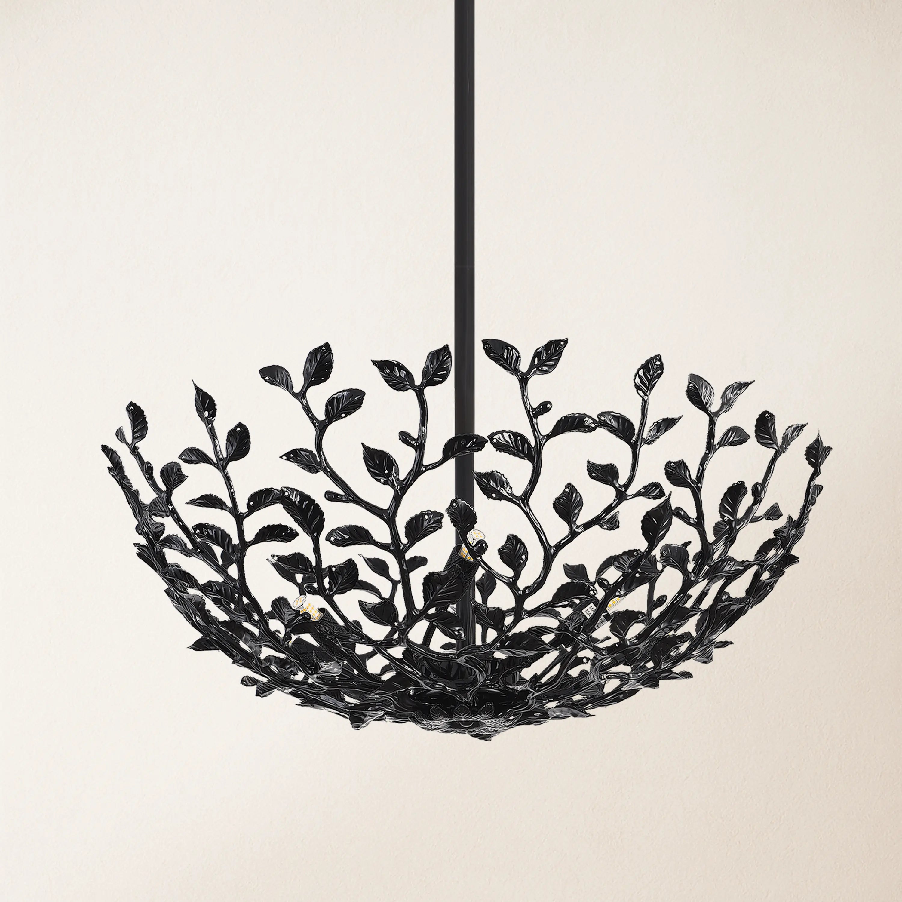 Elara Black Tree Branch Semi Flush Mount Chandelier 65cm