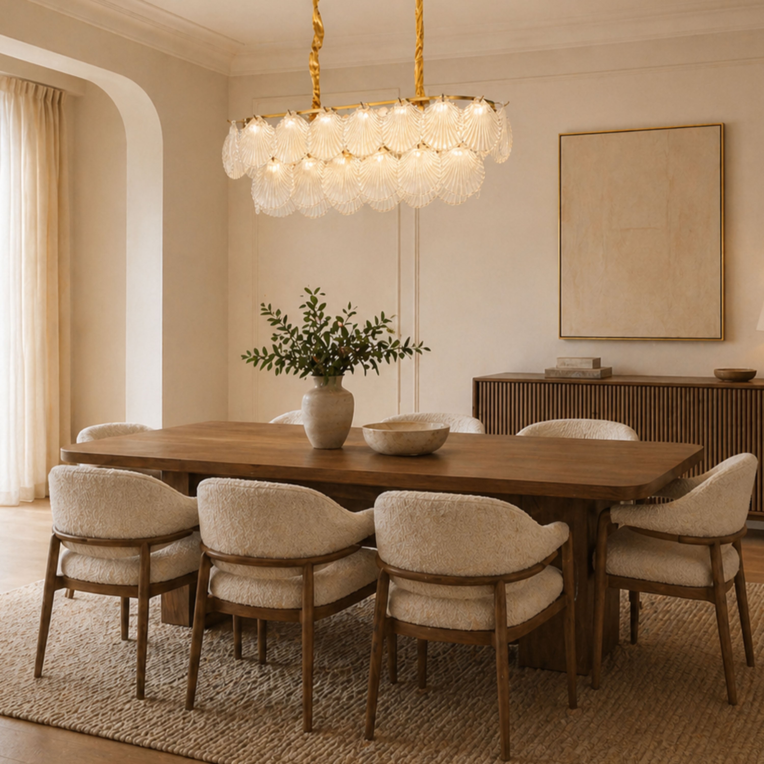 Marivelle Luxury Shell Glass Chandelier