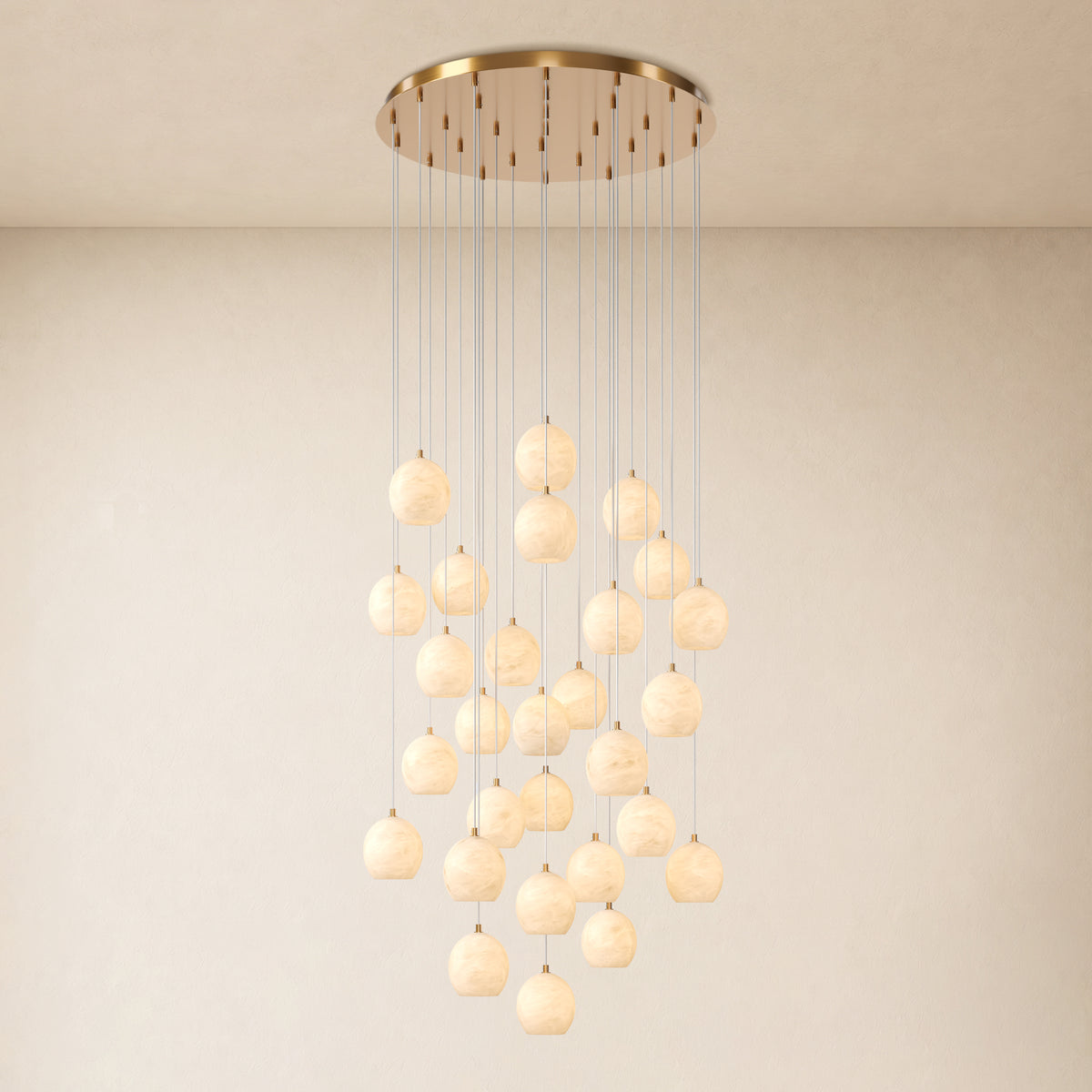 Quorvyn Resin Globe Round Chandelier