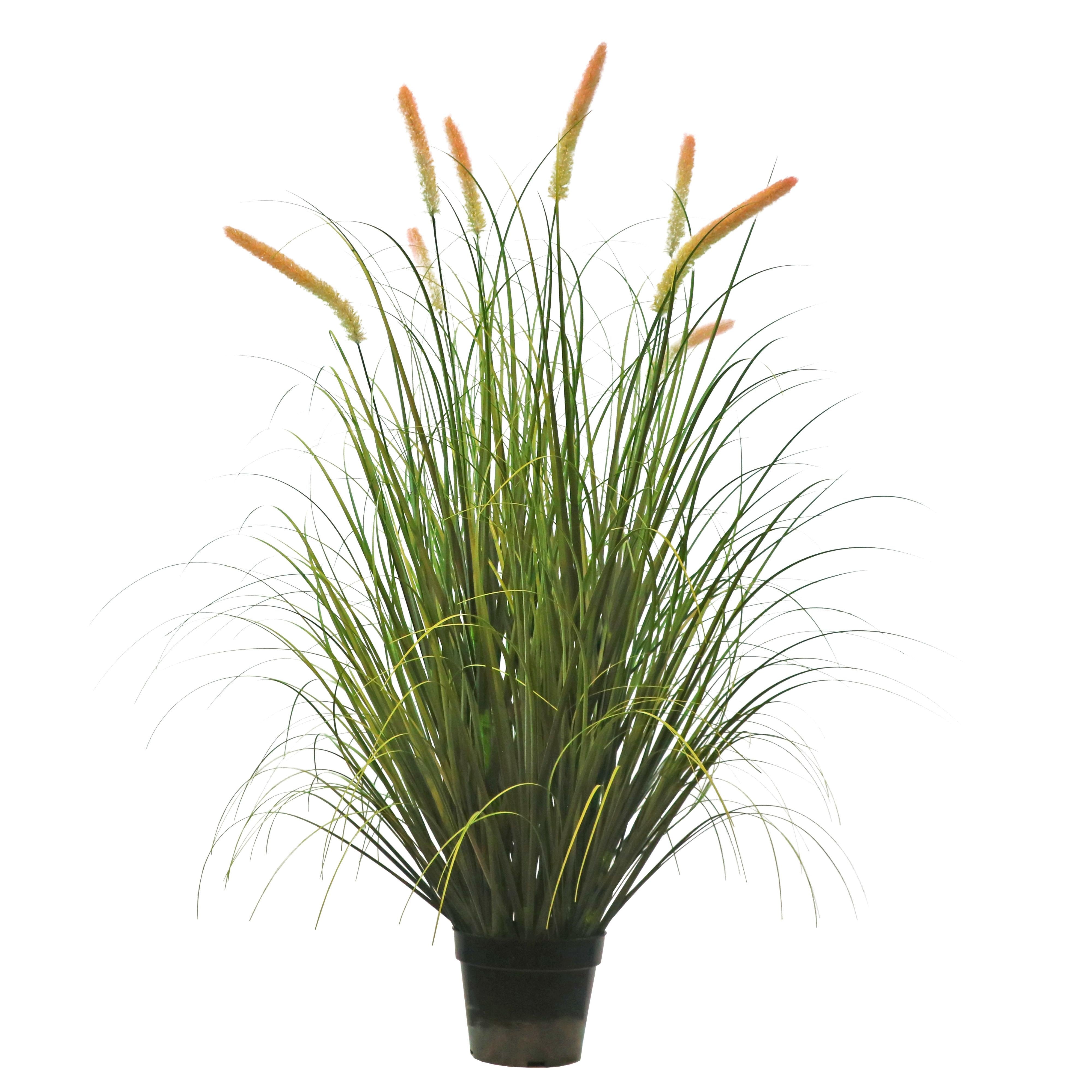 Artificial 8-Head Long Cat Tail with Curved Onion Grass Bonsai 18cm H