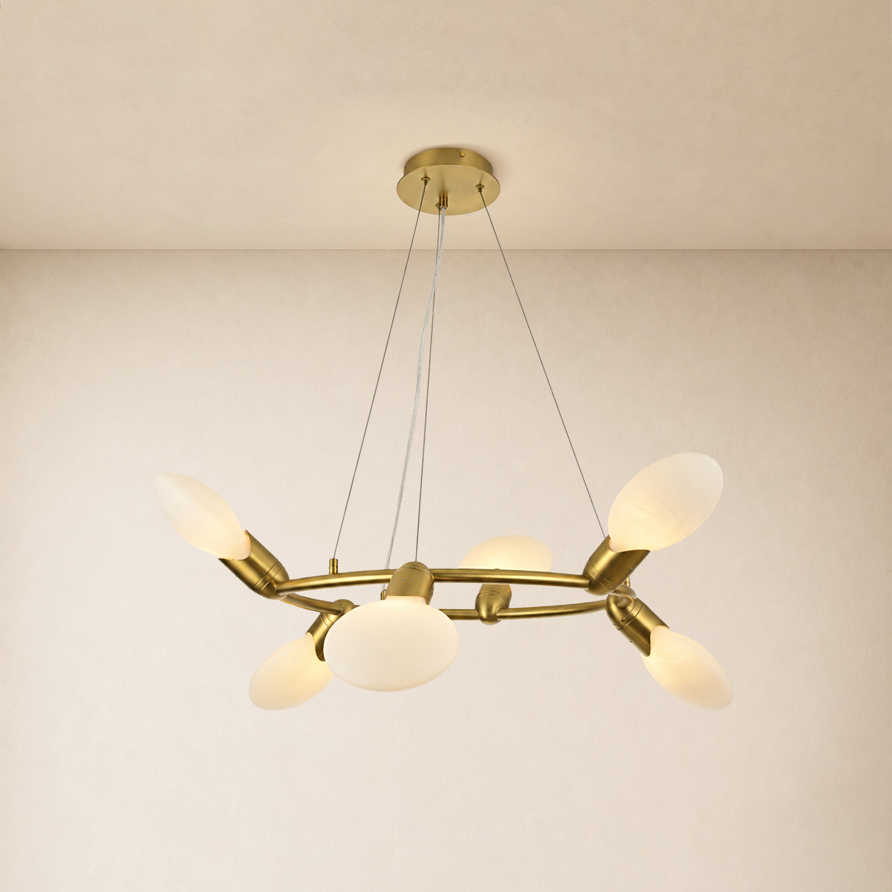 Calantha Petal Glass Round Chandelier 32"D