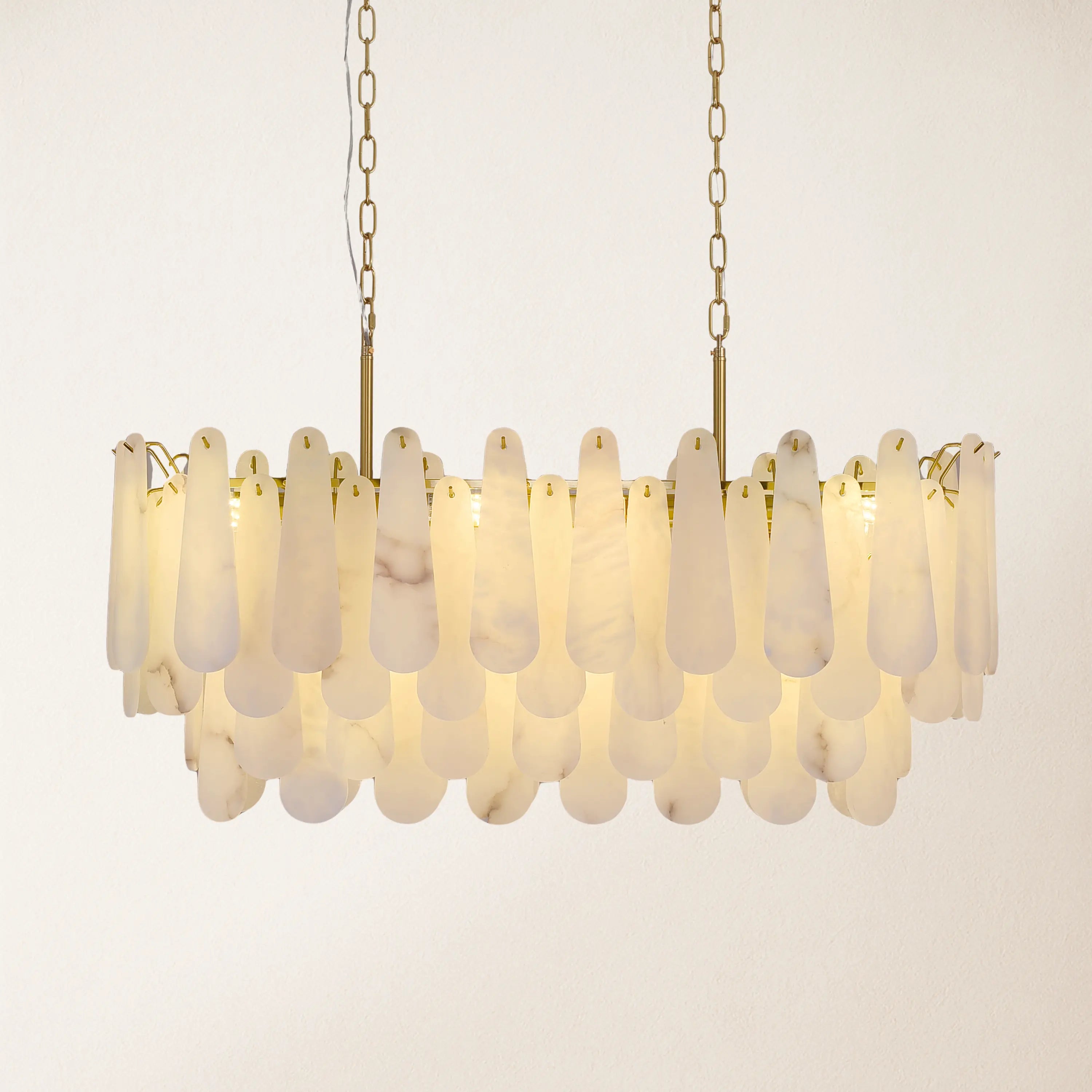 Caldera Alabaster Rectangular Chandelier 100cm