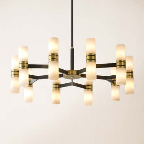 Moral Alabaster Round chandelier 84cm D