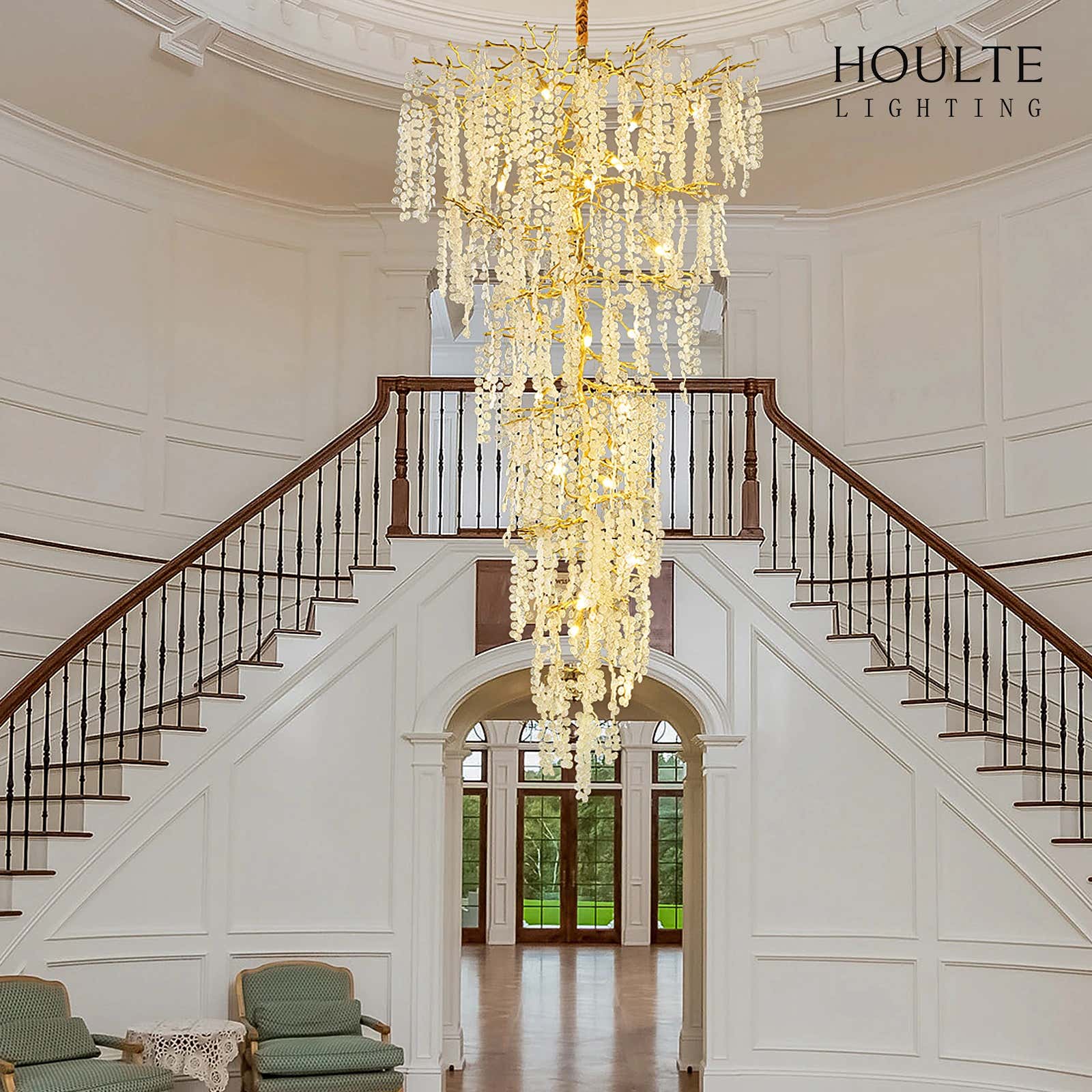Shiro Noda Crystal Tree Branch Round Chandelier 241cm H