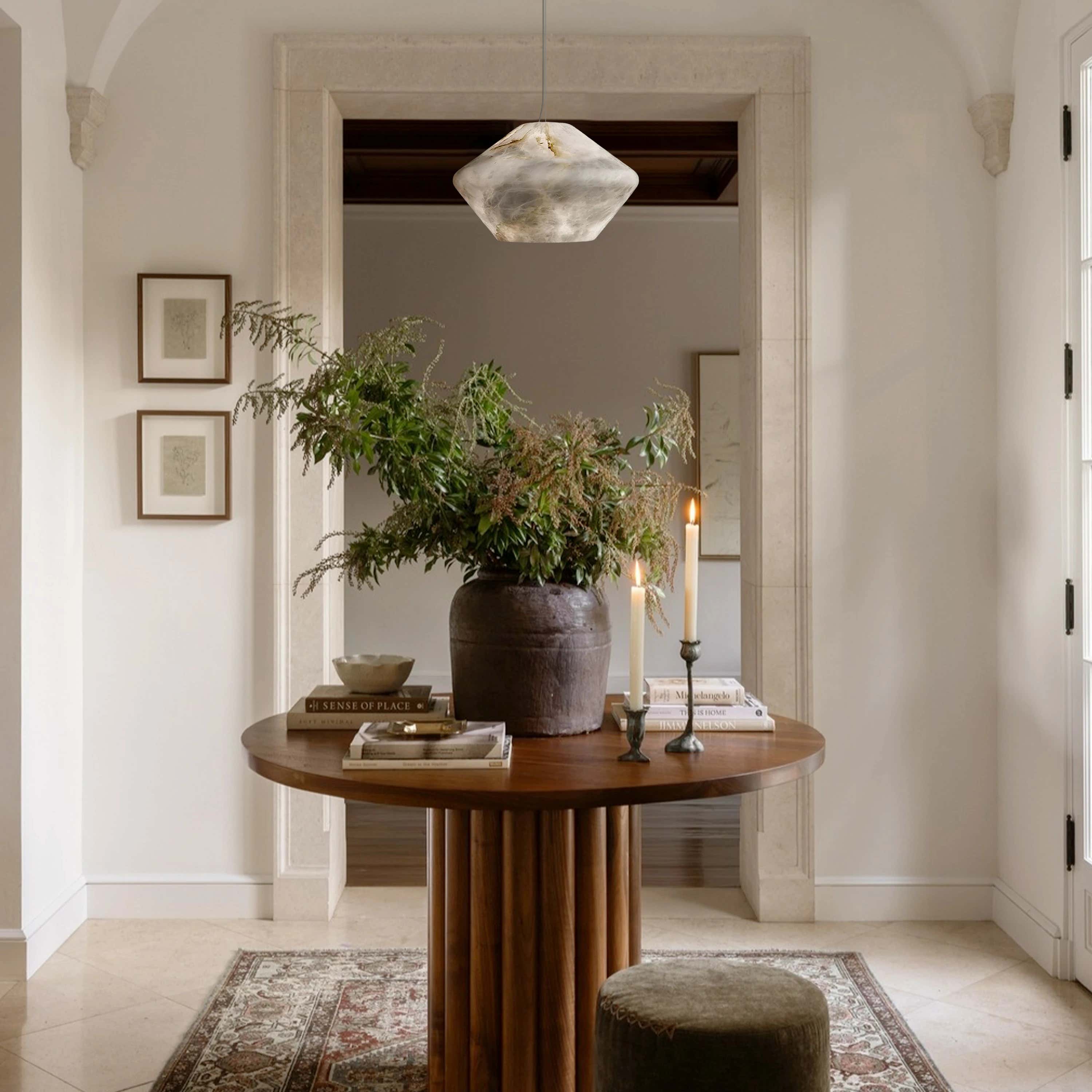 Dadaly Alabaster Popular Small Art Pendant Light 26cm W