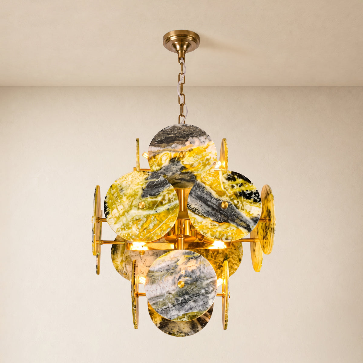 Pietra Green Marble Pendant 17.7"D