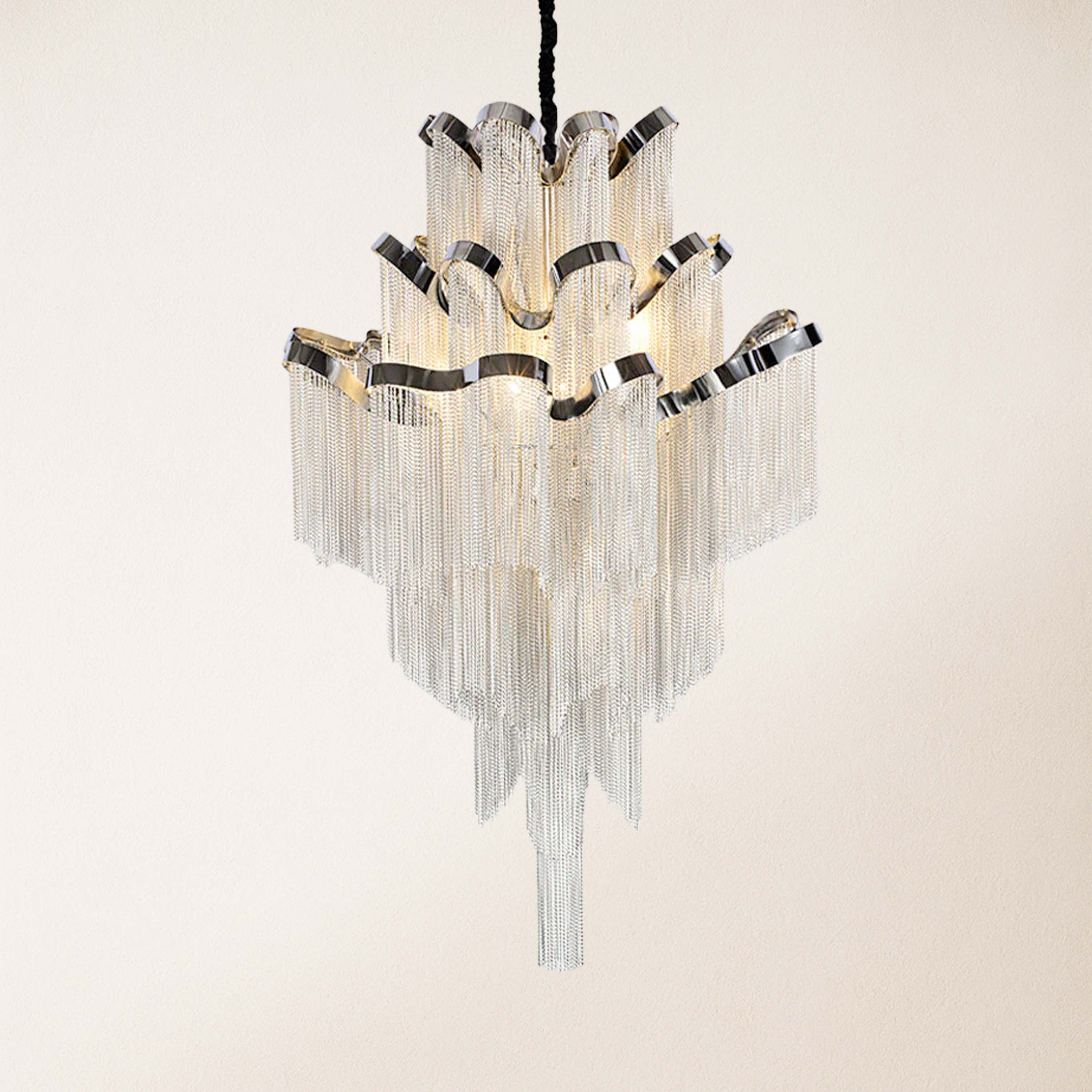 Teresa Cadena Metal Tassel Chandelier 90cm W