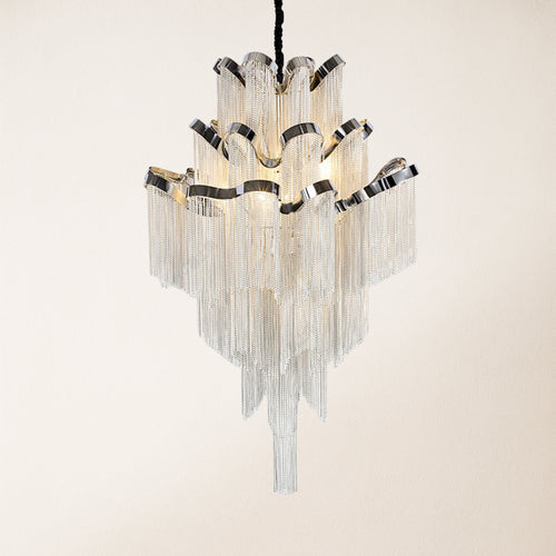 Teresa Cadena Metal Tassel Chandelier 90cm W