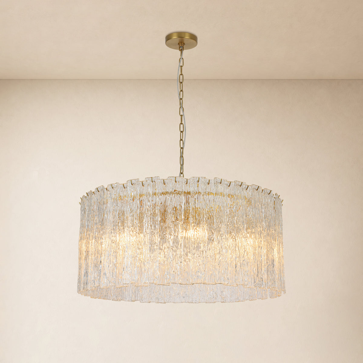 Cyravelle Textured Glass Round Chandelier 36"D