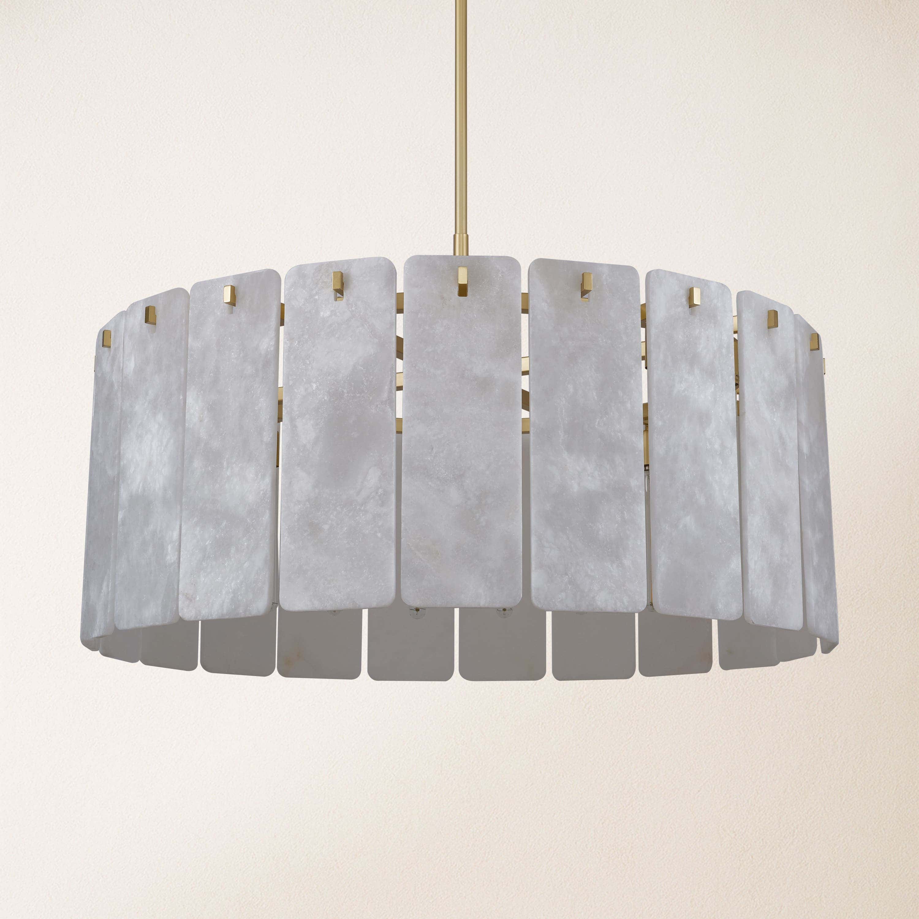 Lunara Alabaster Round Chandelier 91 cm W