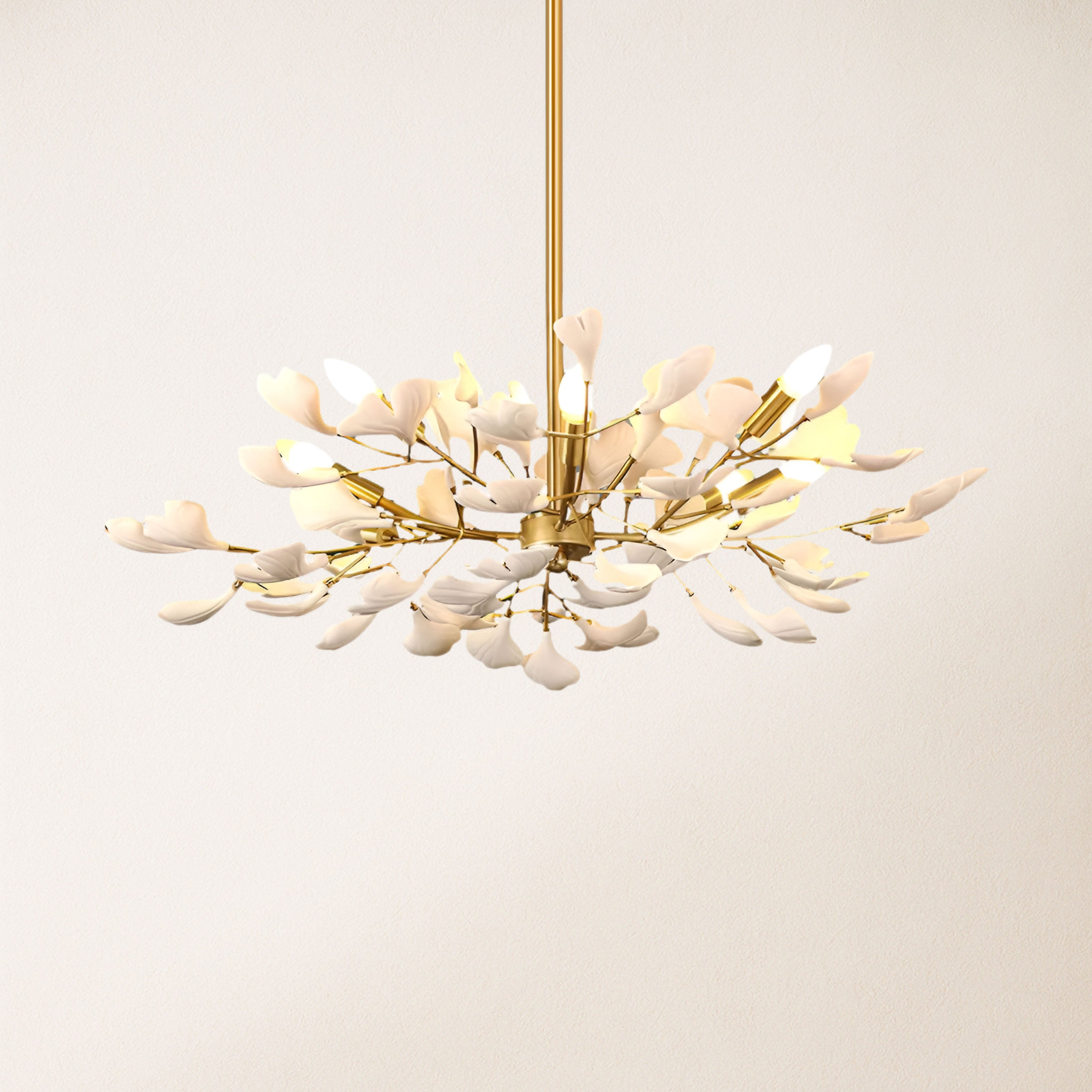 Twilight Branches Ceramic Ginkgo Chandelier 105 cm D
