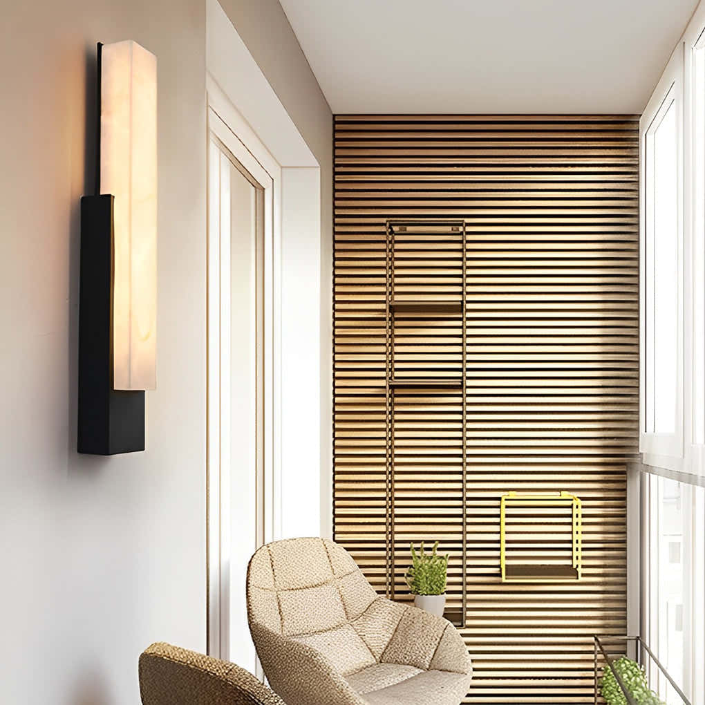 Obsidian Imitation Marble Shade Outdoor Wall Light