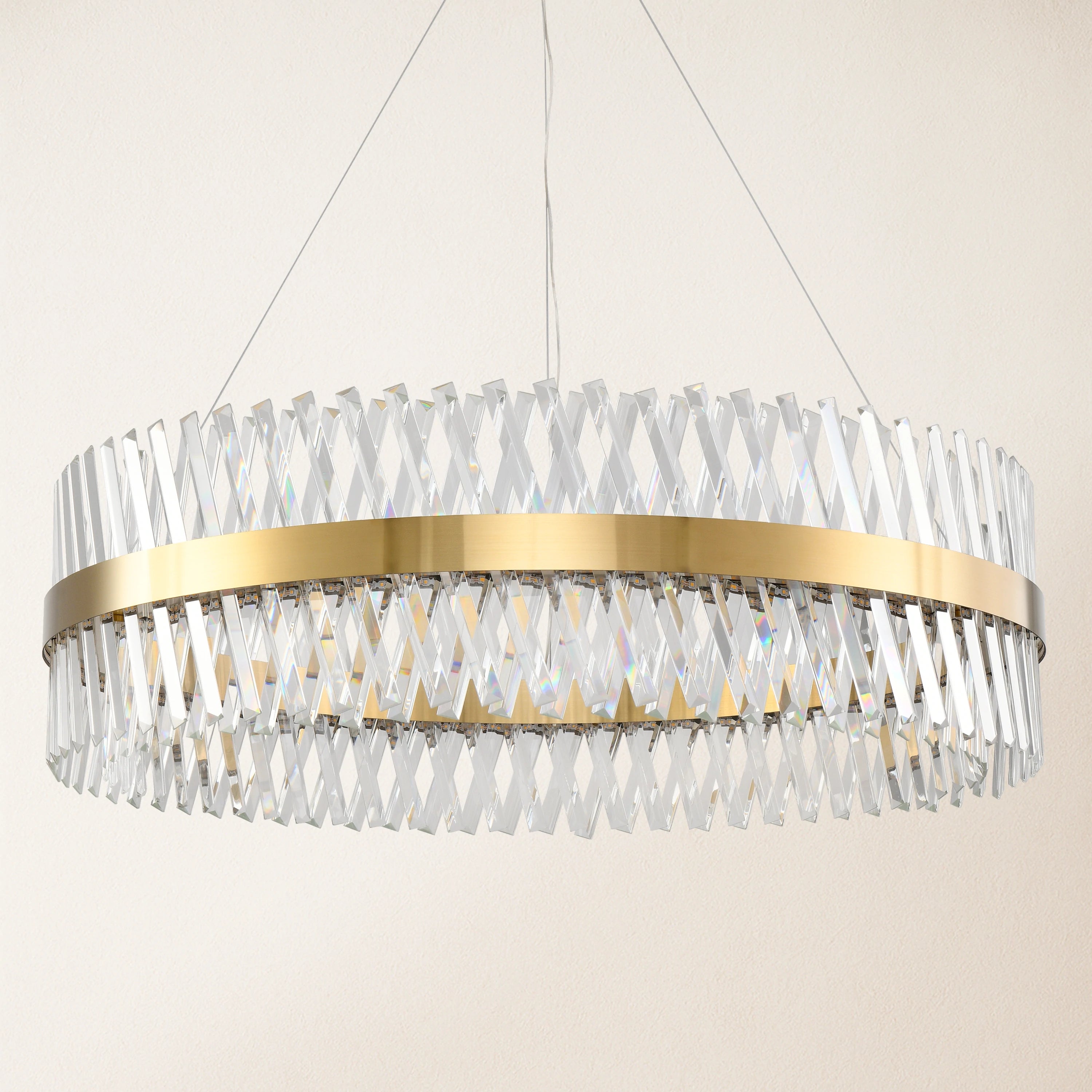 Vetro Prism Crystal Round Chandelier 102cm D