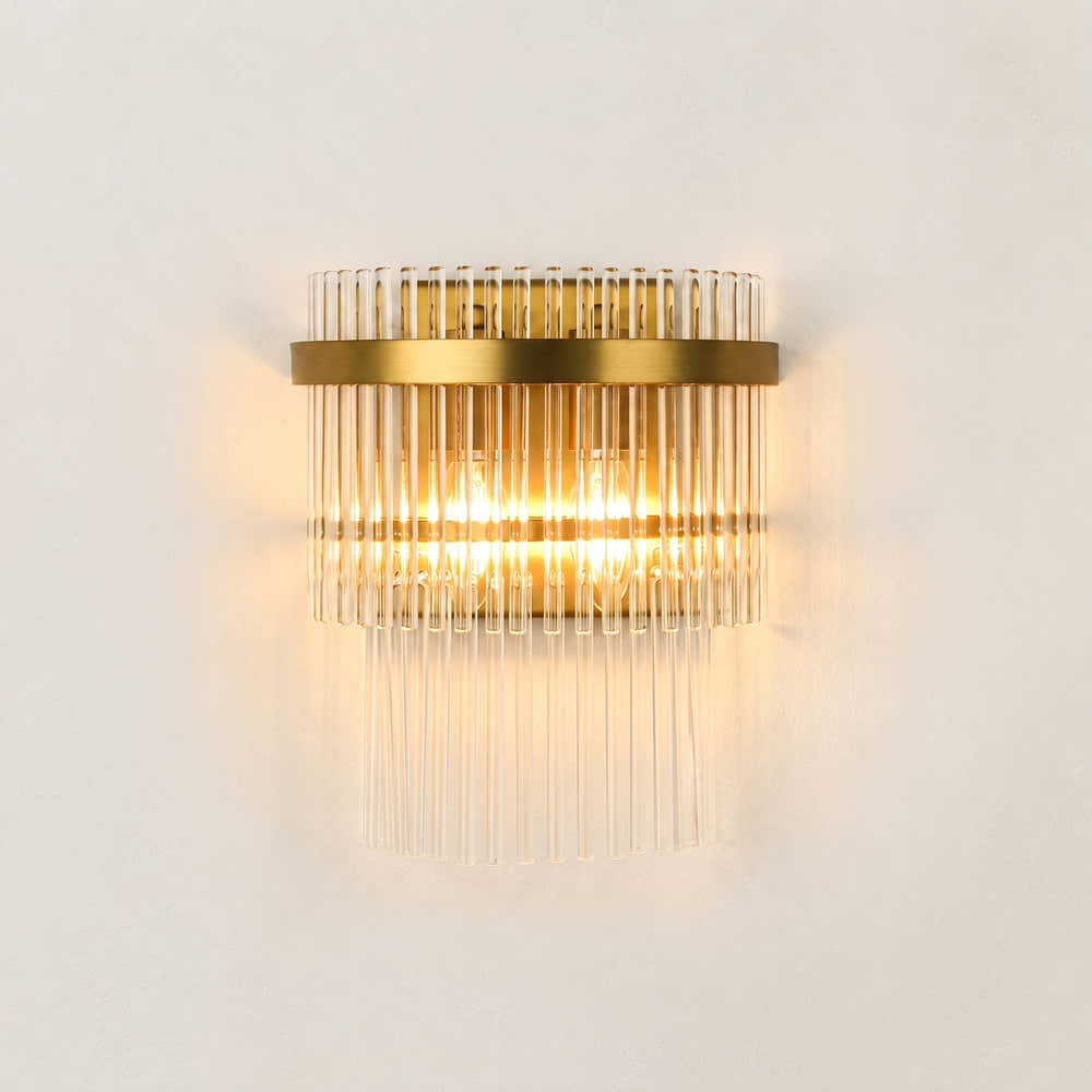 Virellune Glass Rod Half-Round Wall Sconce 9"W