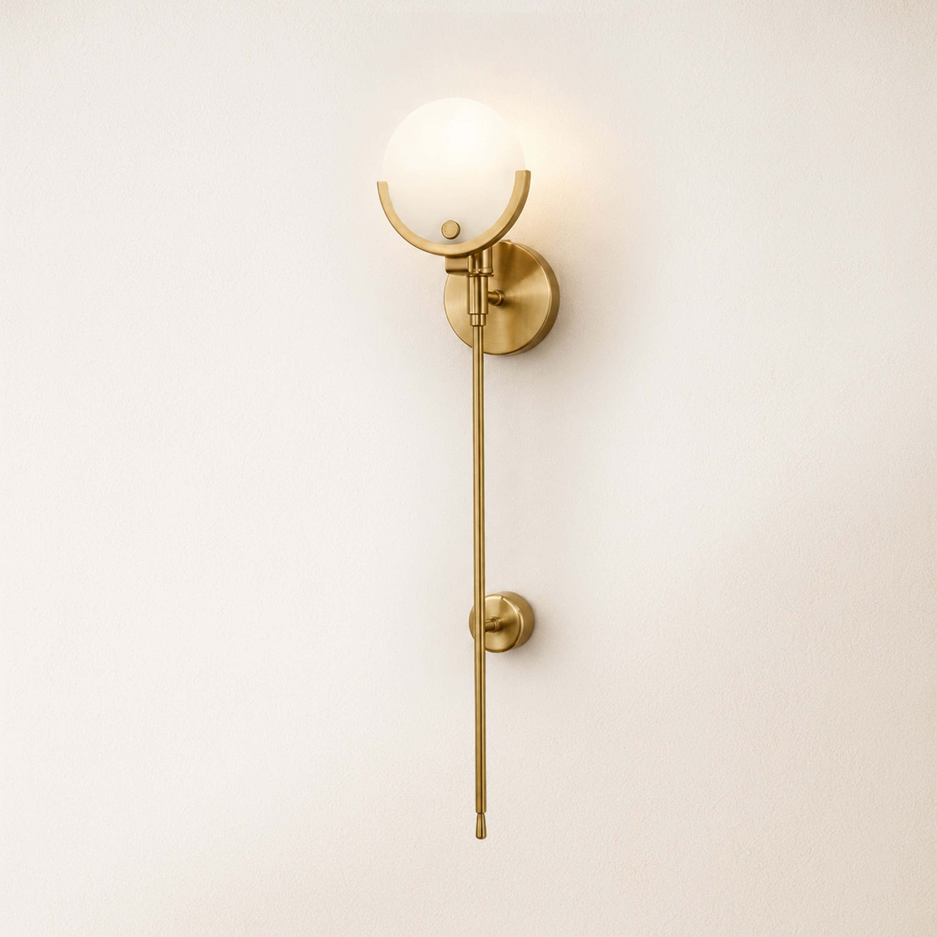 Alabaster Ava Brass Wall Lamp