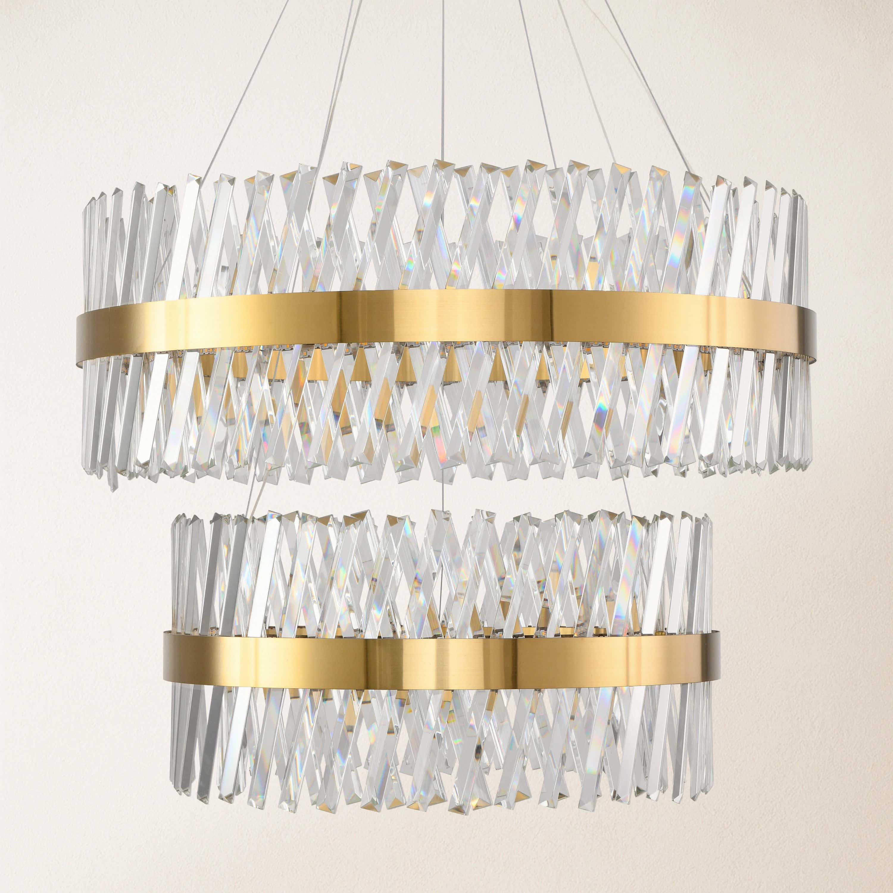 Vetro Prism Crystal 2-Tier Chandelier 80cm L