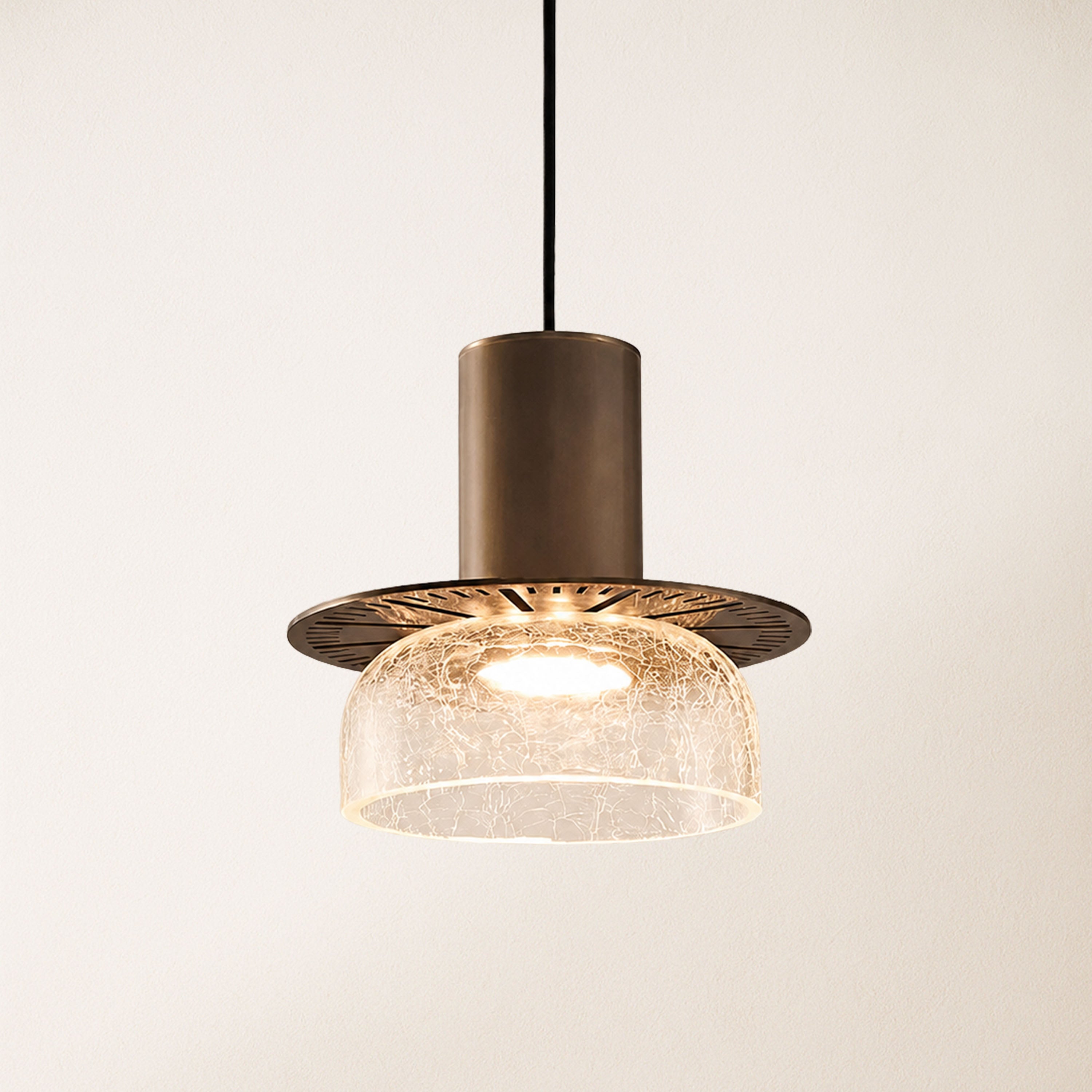 Zendria Crackle Glass Pendant Light