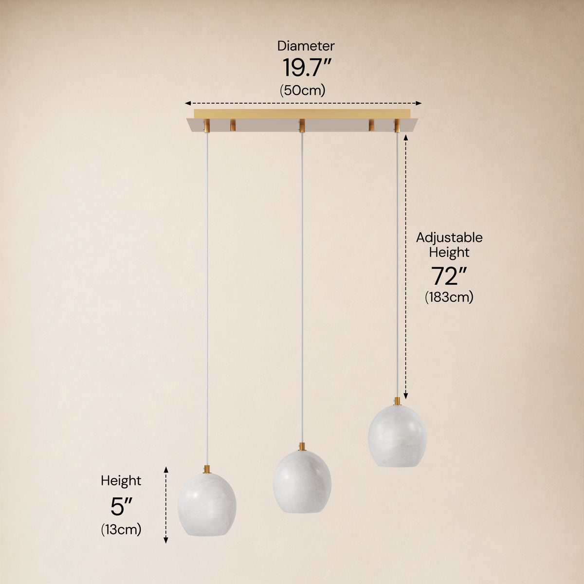 Quorvyn Resin Globe Linear Chandelier