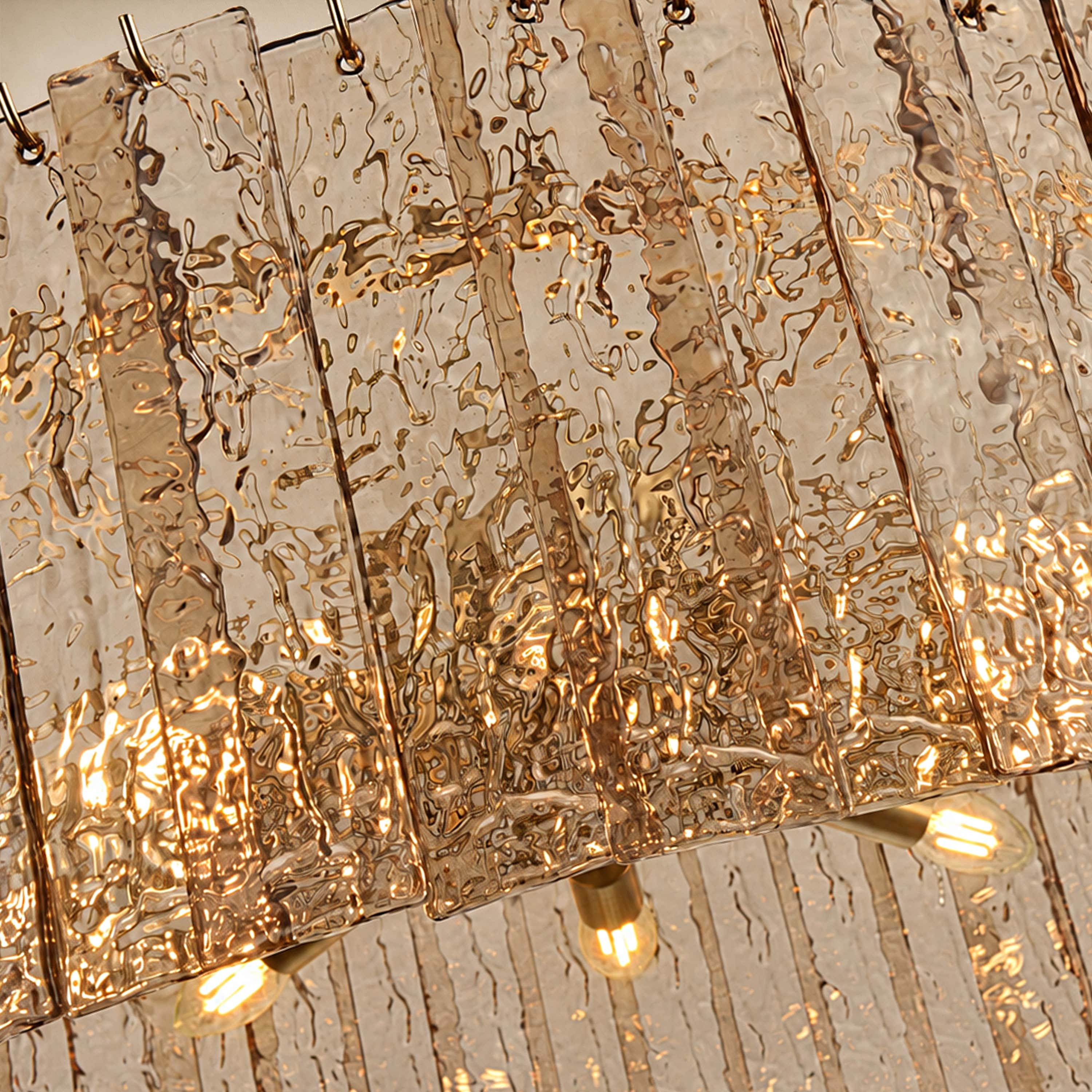 Tavelle Textured Glass Round Chandelier 24" 30"D