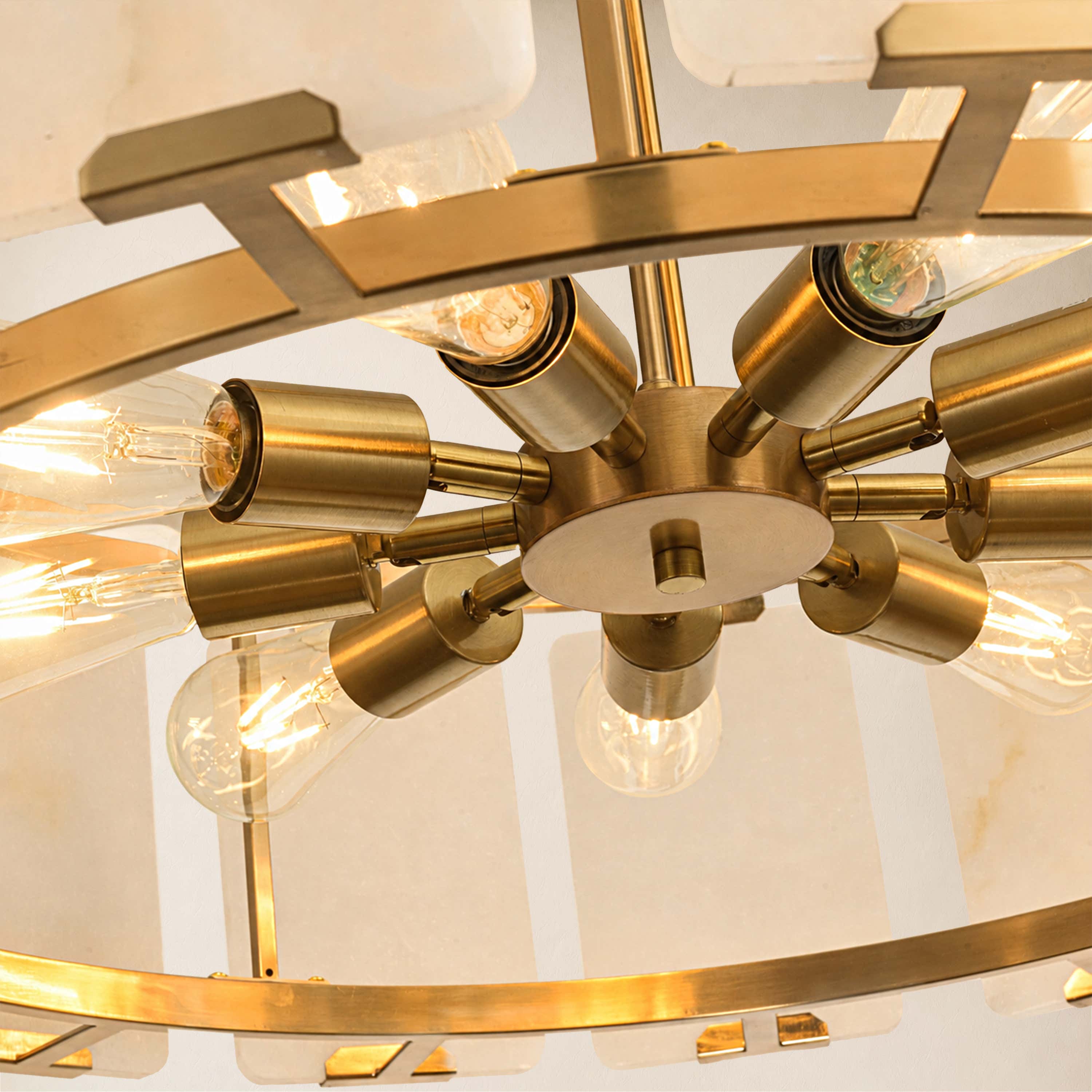 Avenelle Alabaster Round Chandelier 23.6" 30"D