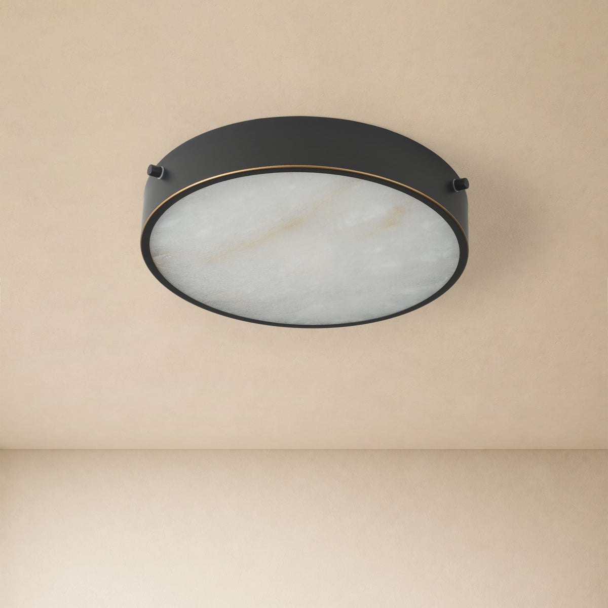 Roselyn Alabaster Round Flush Mount 12"D
