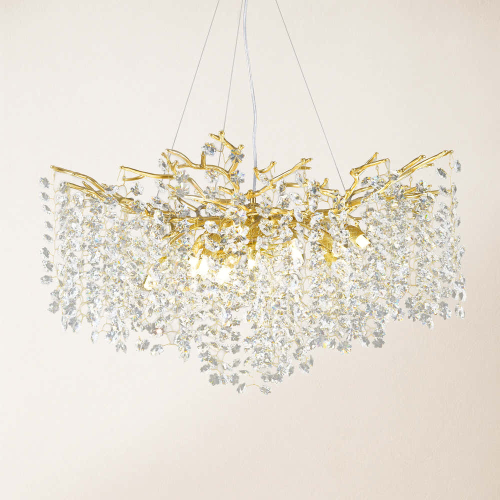Lustre Branches Crystal Round Chandelier for All Rooms 76cm