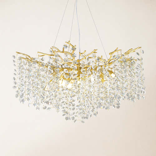 Lustre Branches Crystal Round Chandelier for All Rooms 76cm