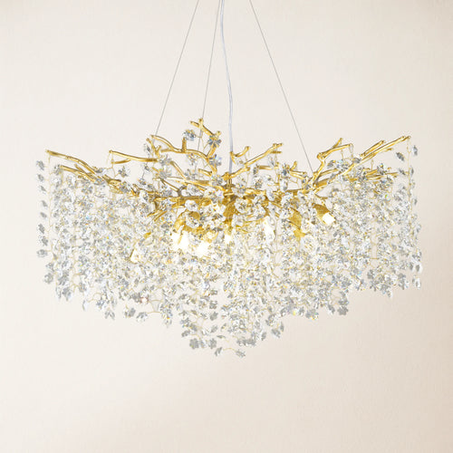Lustre Branches Crystal Round Chandelier for All Rooms 76cm