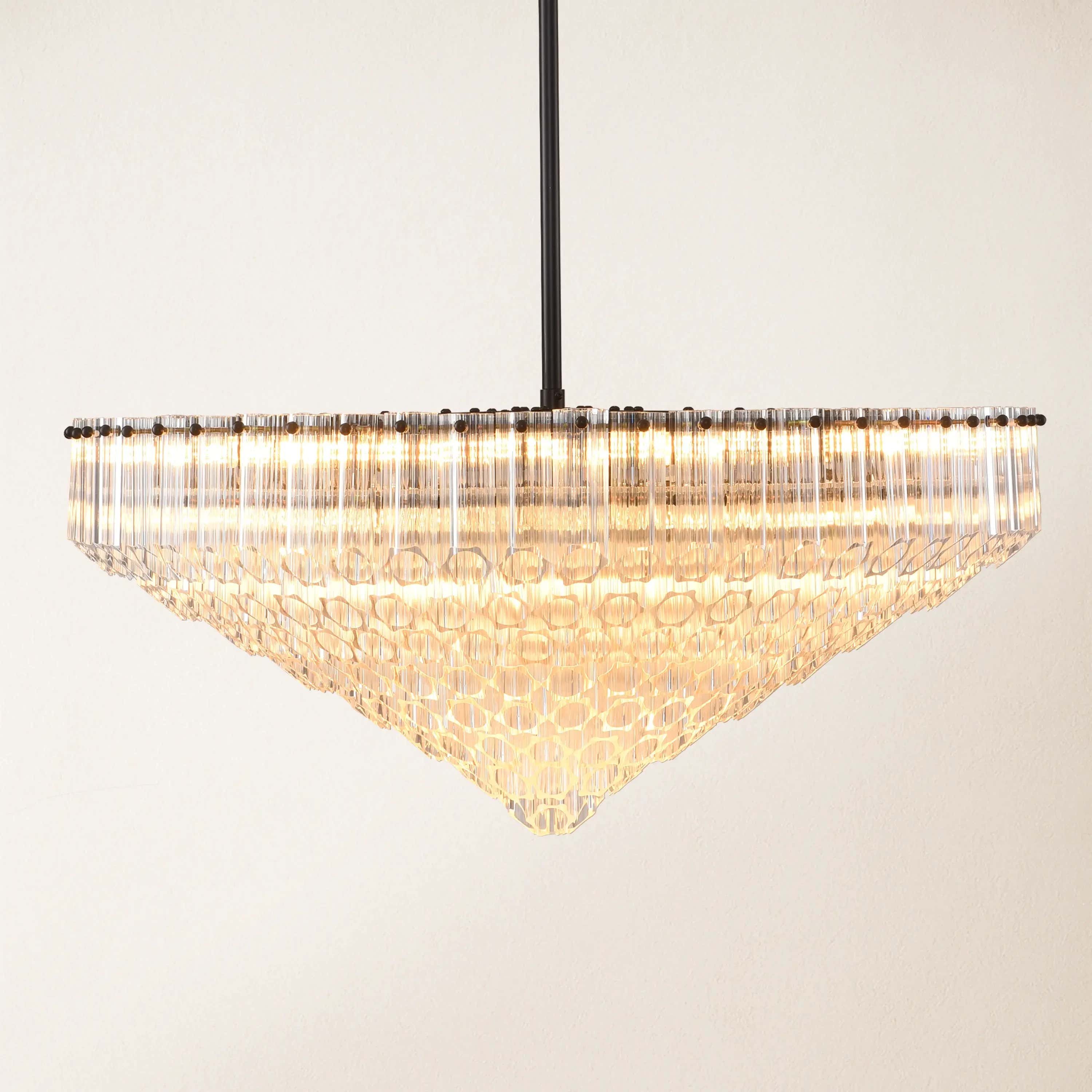 Ethereal Crystal Radiance Clear Amber Round Chandelier 76cm D