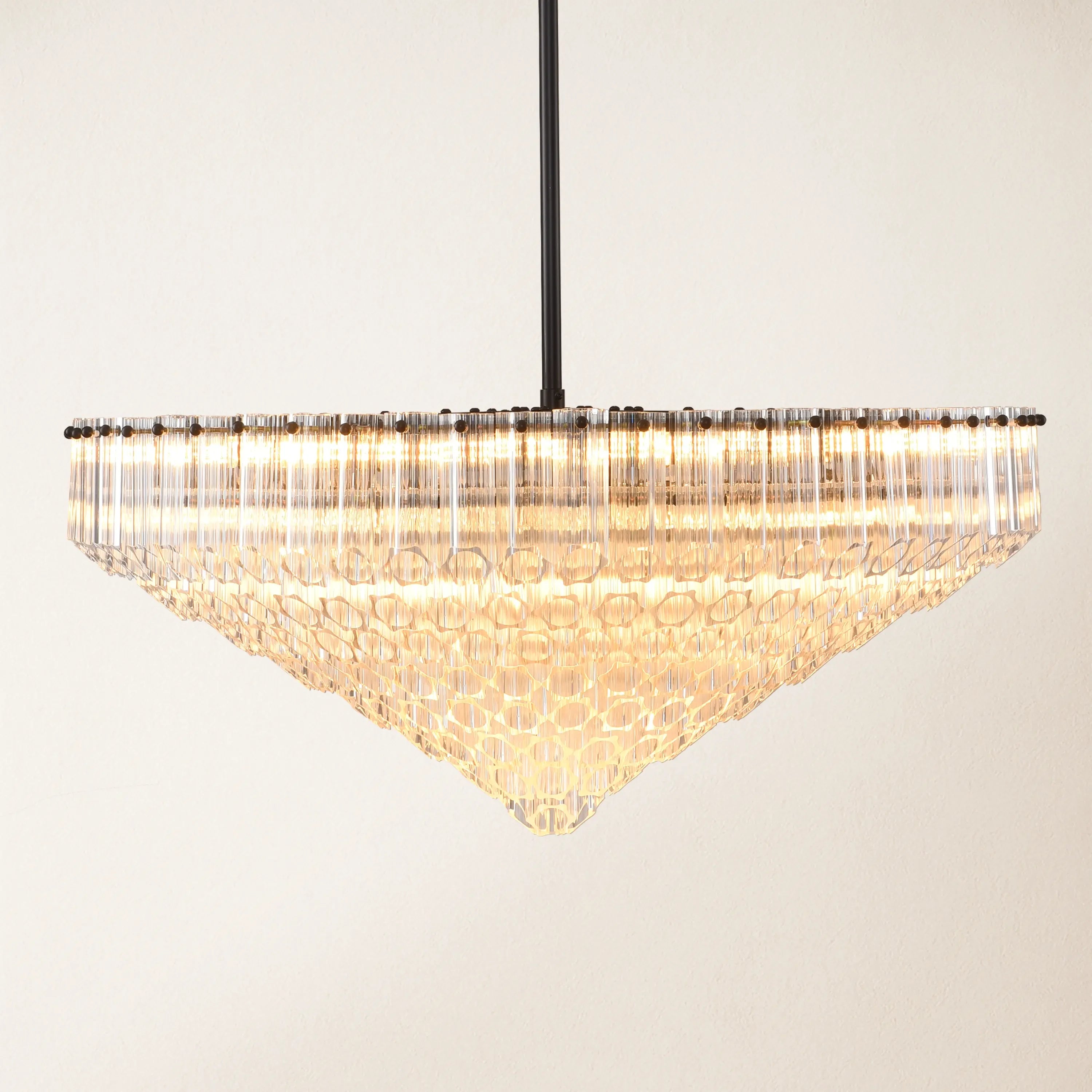 Ethereal Crystal Radiance Clear Amber Round Chandelier 76cm D