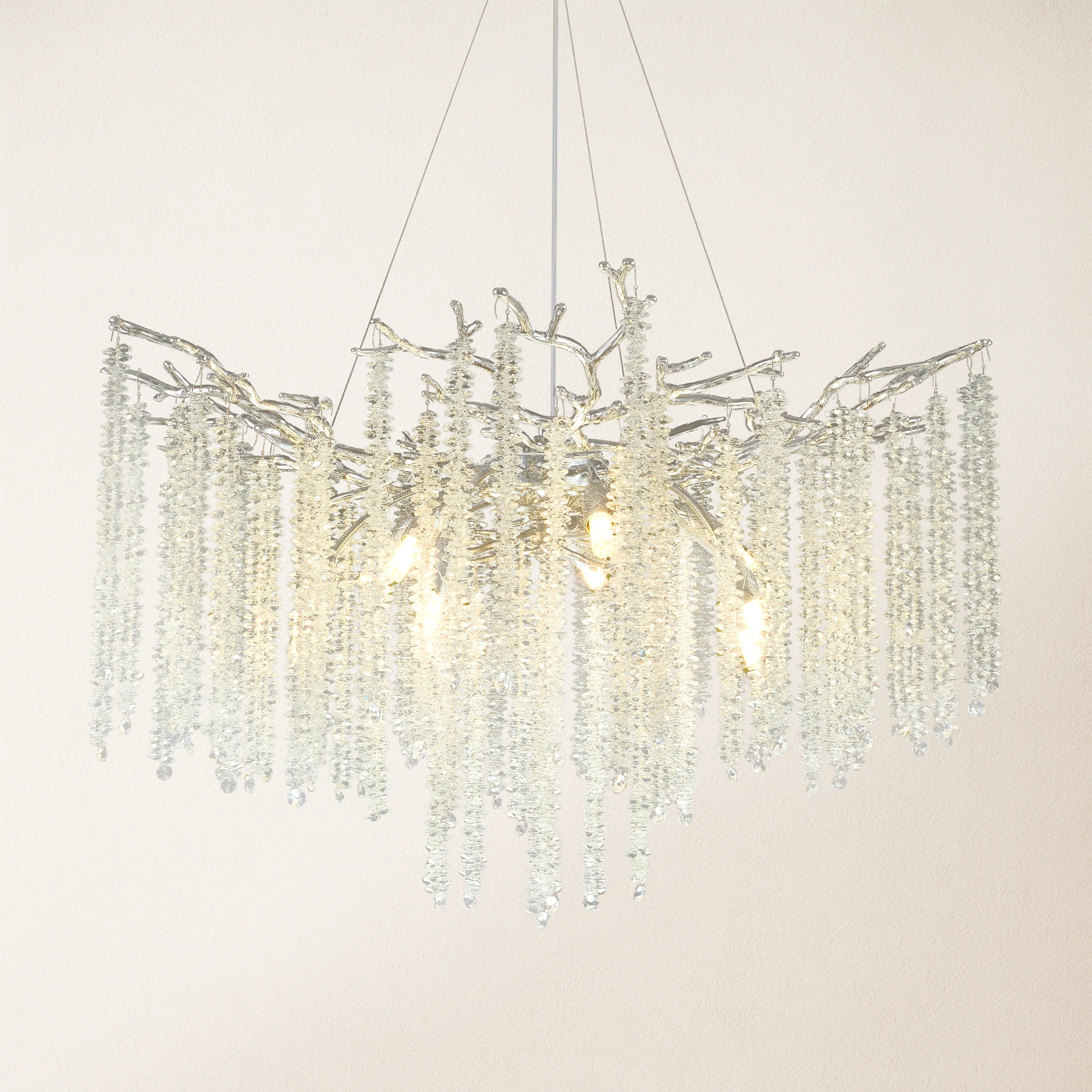 Snow Tree Branch Crystal Chandelier 76cm D