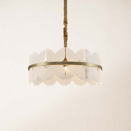Cloudscape Alabaster Brass 1-Layer Chandelier 61cm D