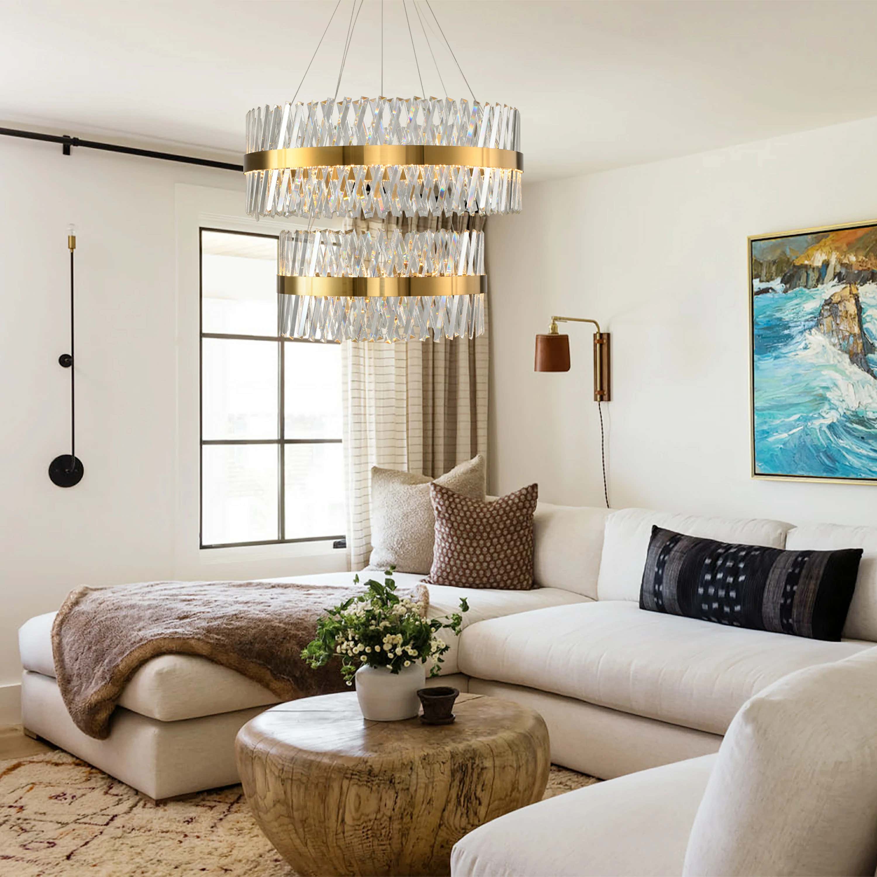 Vetro Prism Crystal 2-Tier Chandelier 80cm L