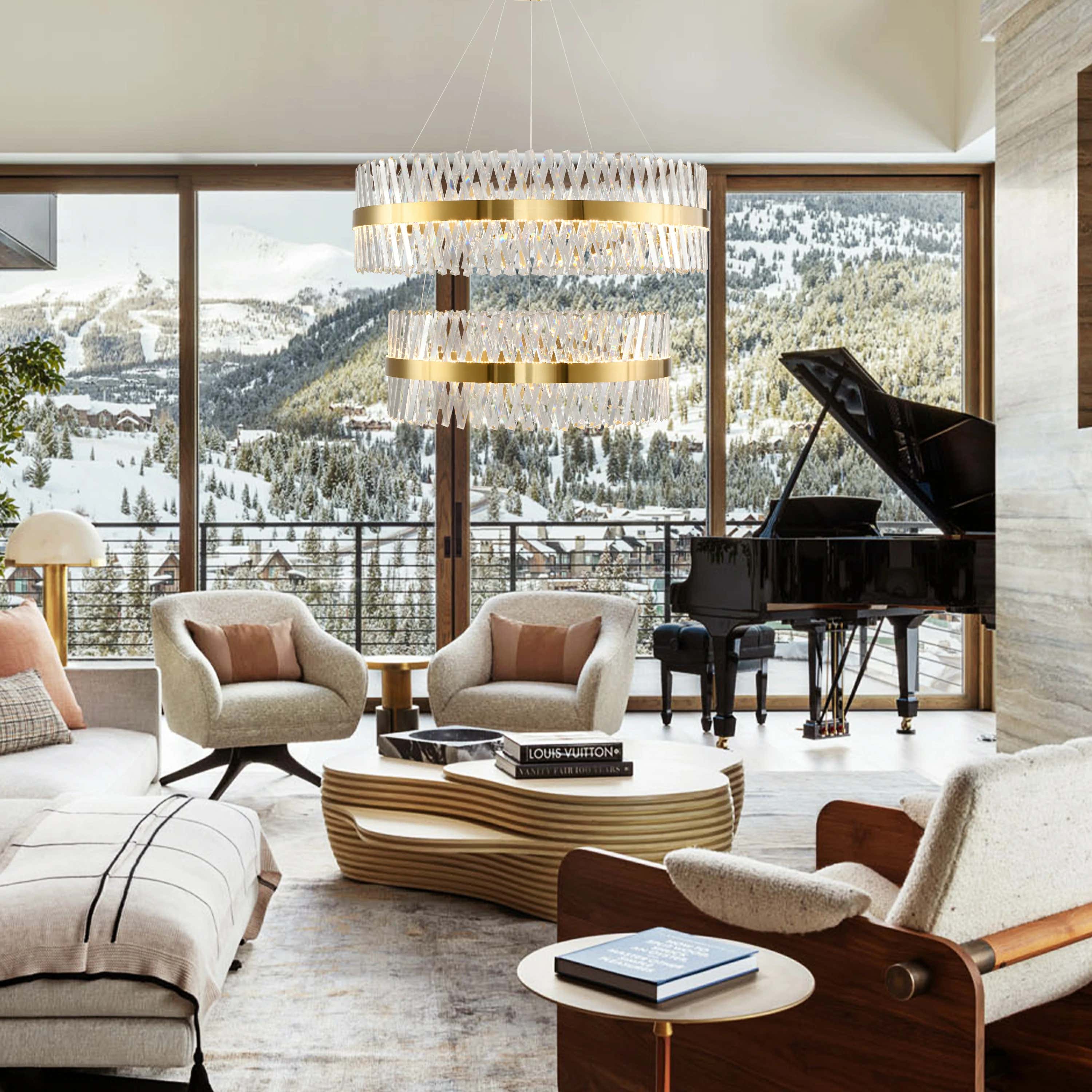 Vetro Prism Crystal 2-Tier Chandelier 102cm L