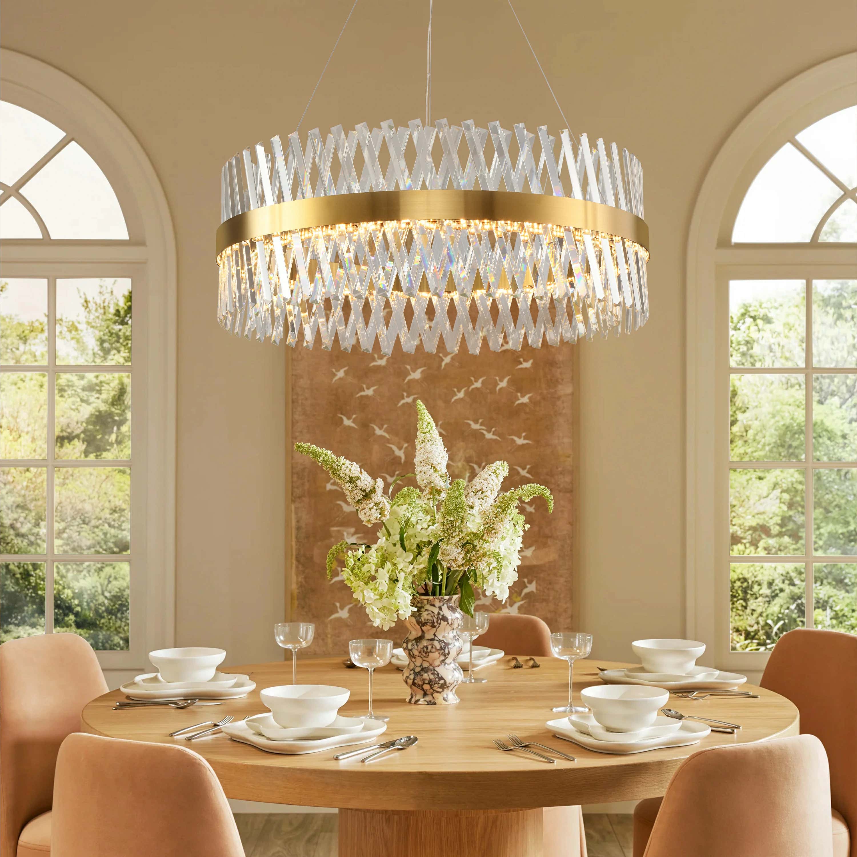 Vetro Prism Crystal Round Chandelier 80cm D