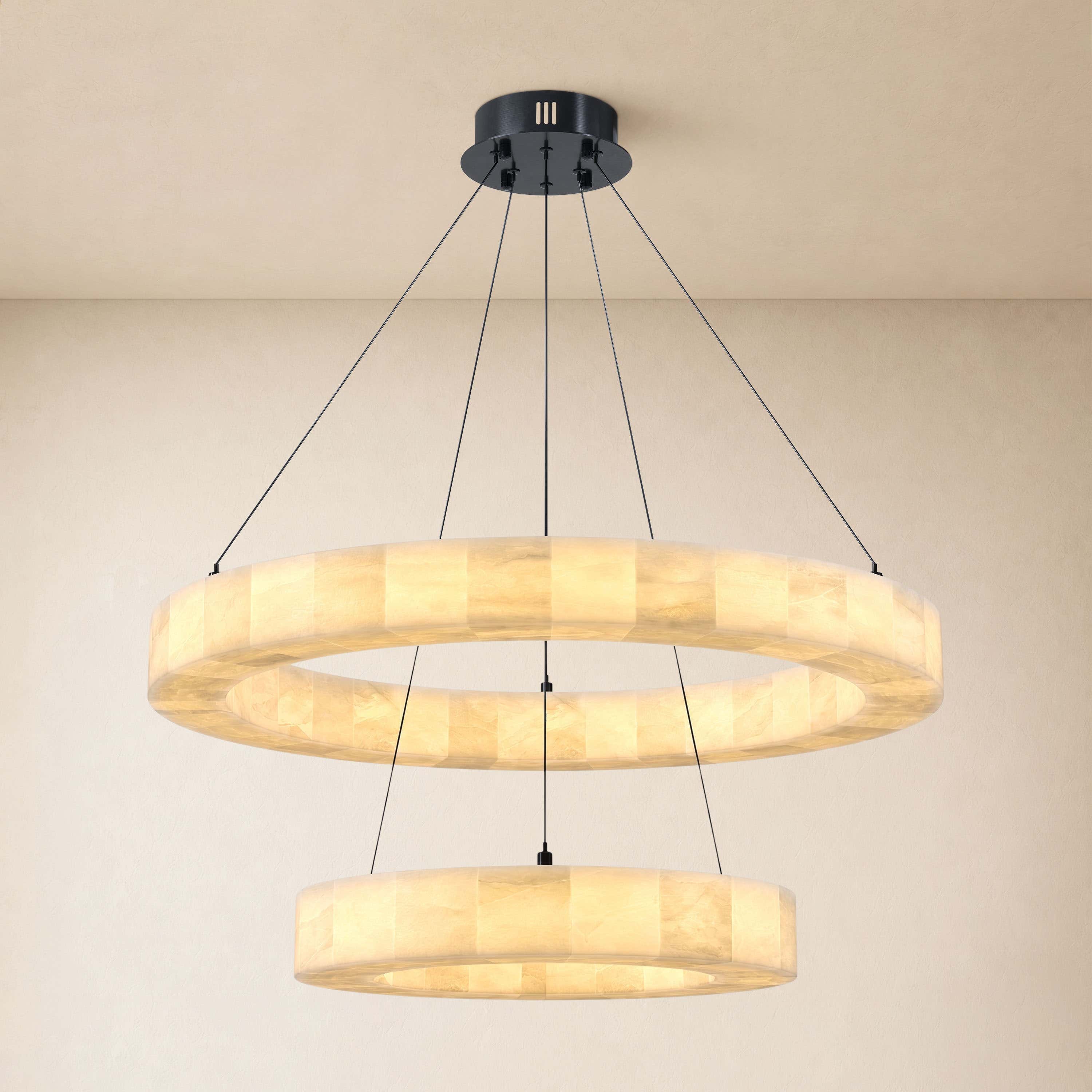 Soluna Alabaster 2 Tiered Custom Round Chandelier