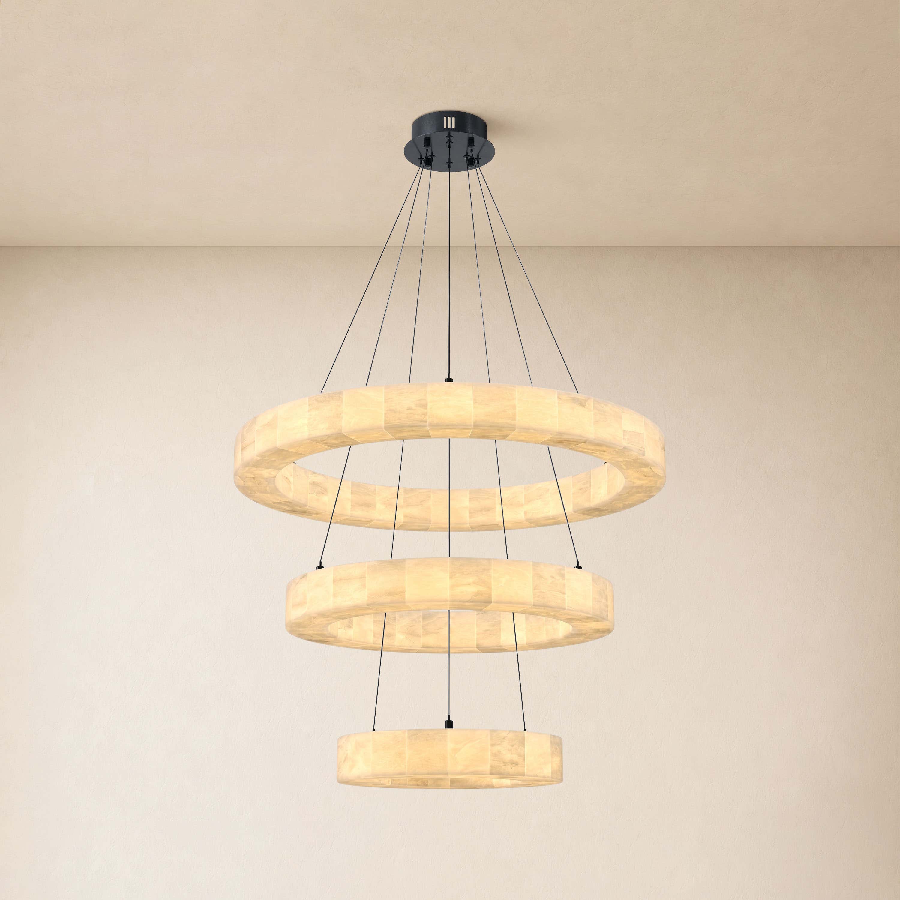 Soluna Alabaster 3 Tiered Custom Round Chandelier