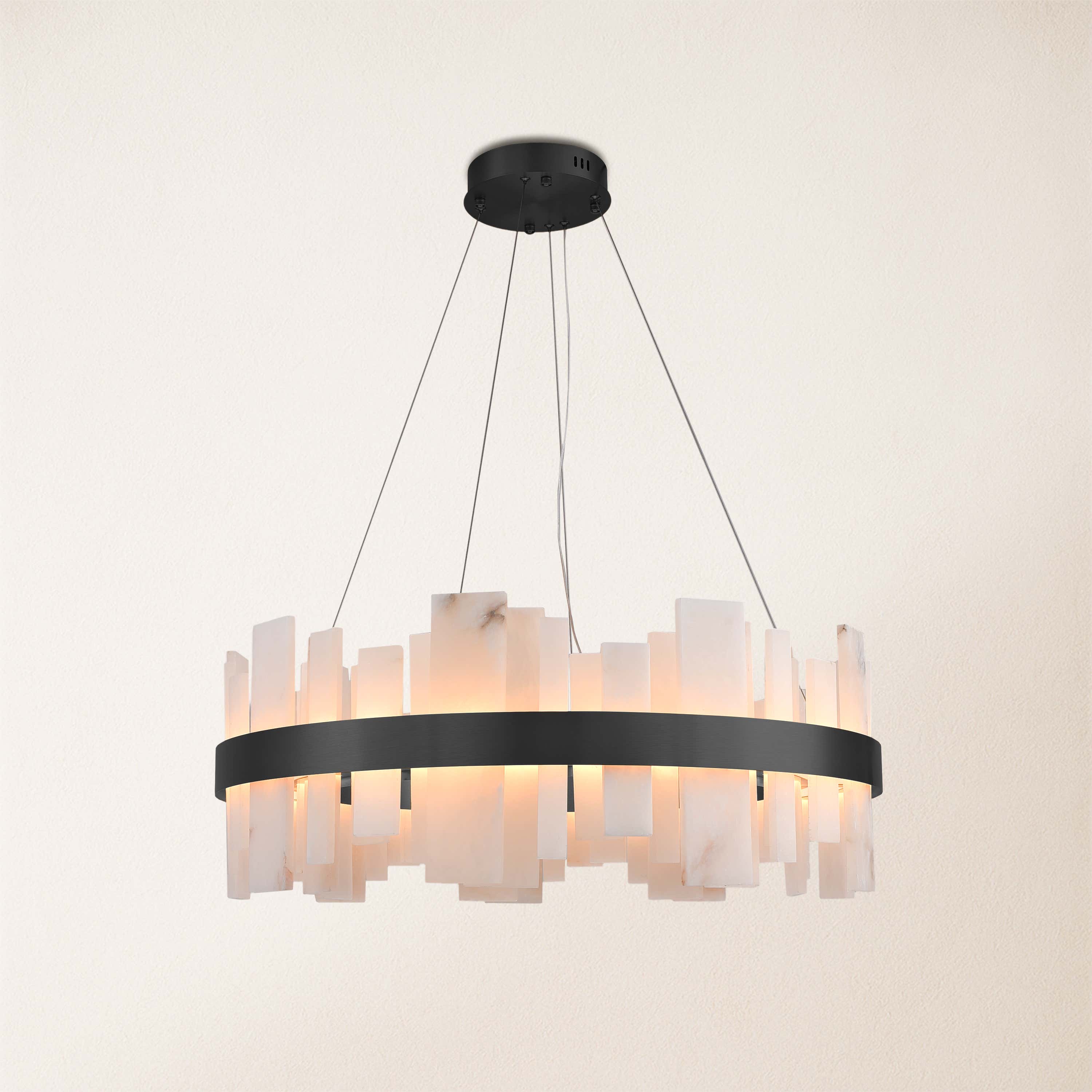 Nocturne Alabaster Round Chandelier 80cm