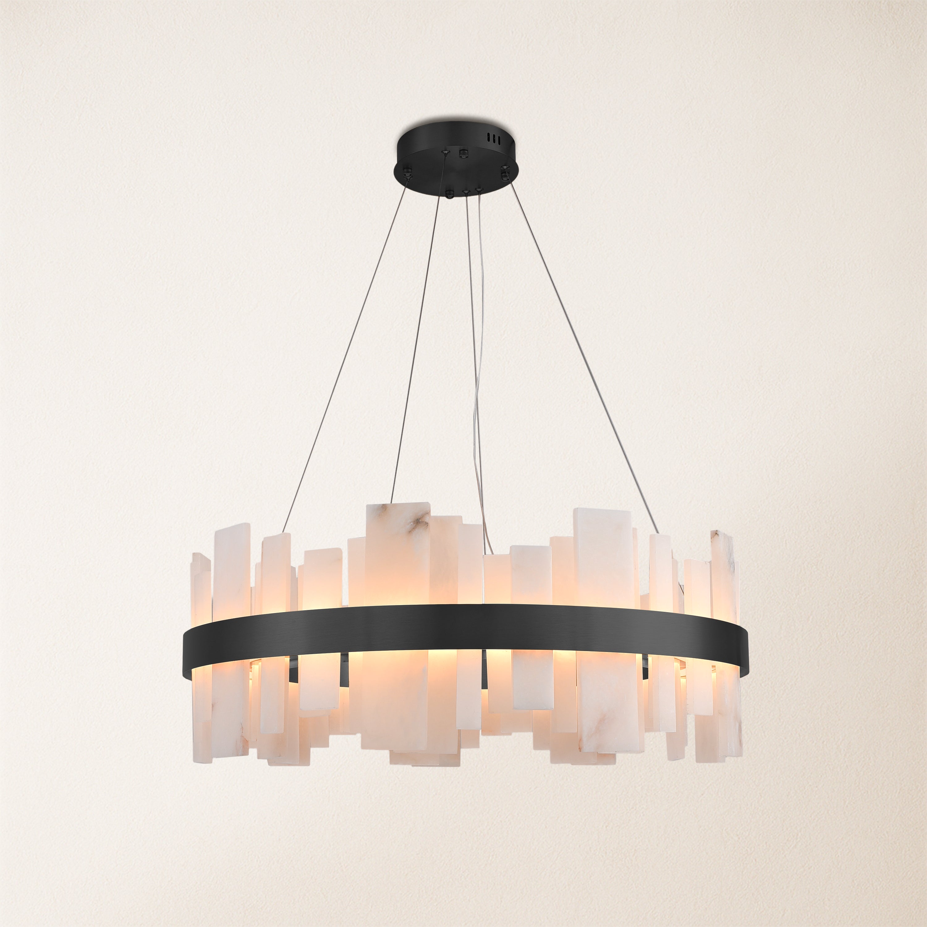Nocturne Alabaster Round Chandelier 80cm