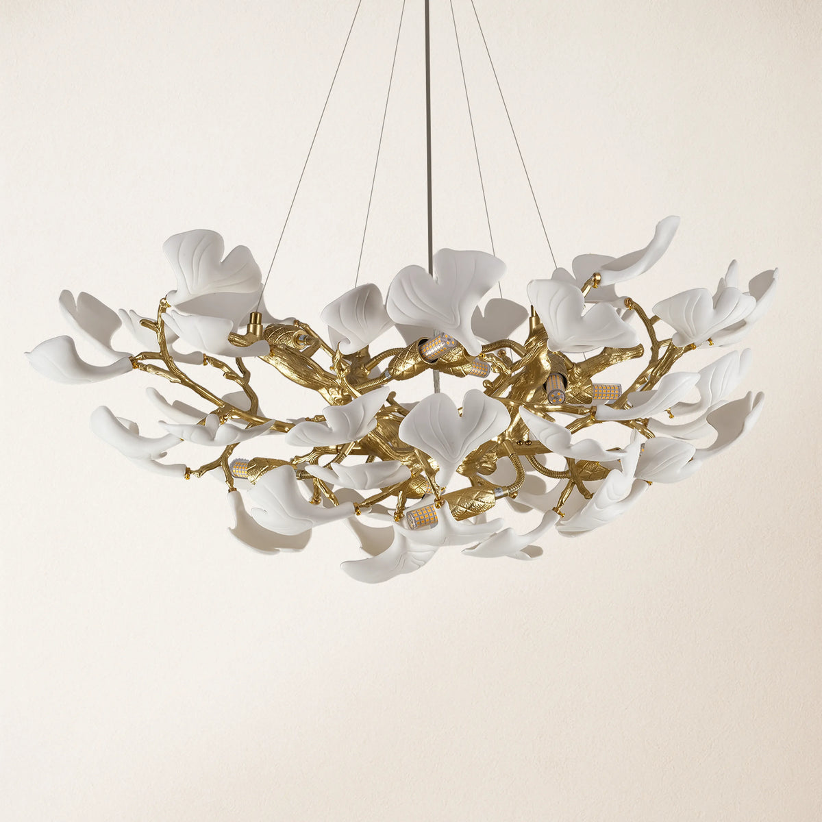 Twilight Branches Ceramic Glow Round Chandelier 81cm D