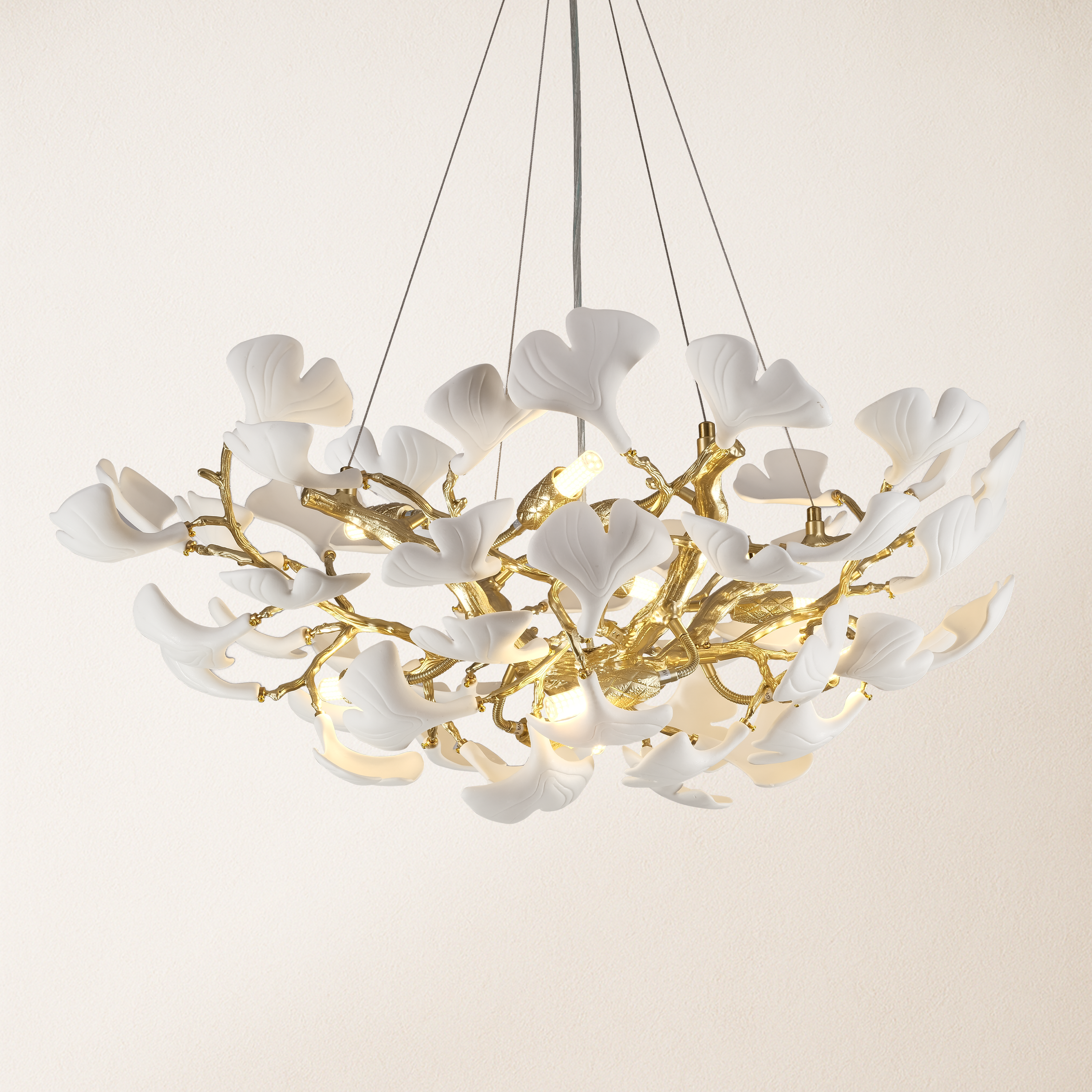 Twilight Branches Ceramic Glow Round Chandelier 81cm D