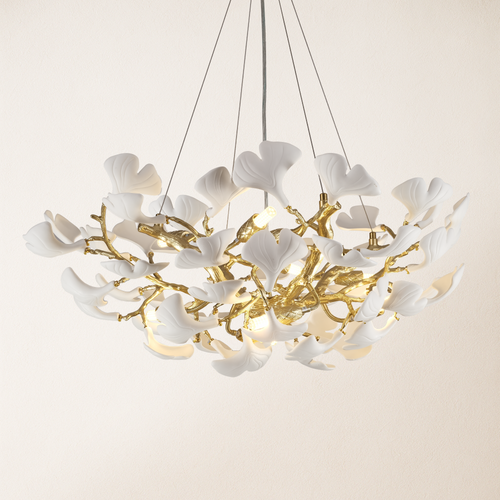 Twilight Branches Ceramic Glow Round Chandelier 81cm D