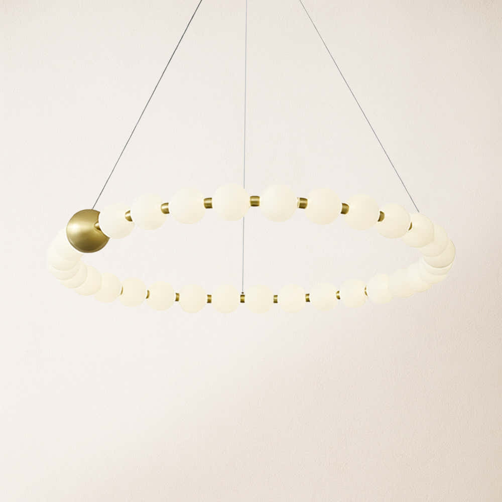 Velora Pearl Bead Round Chandelier 82cm D