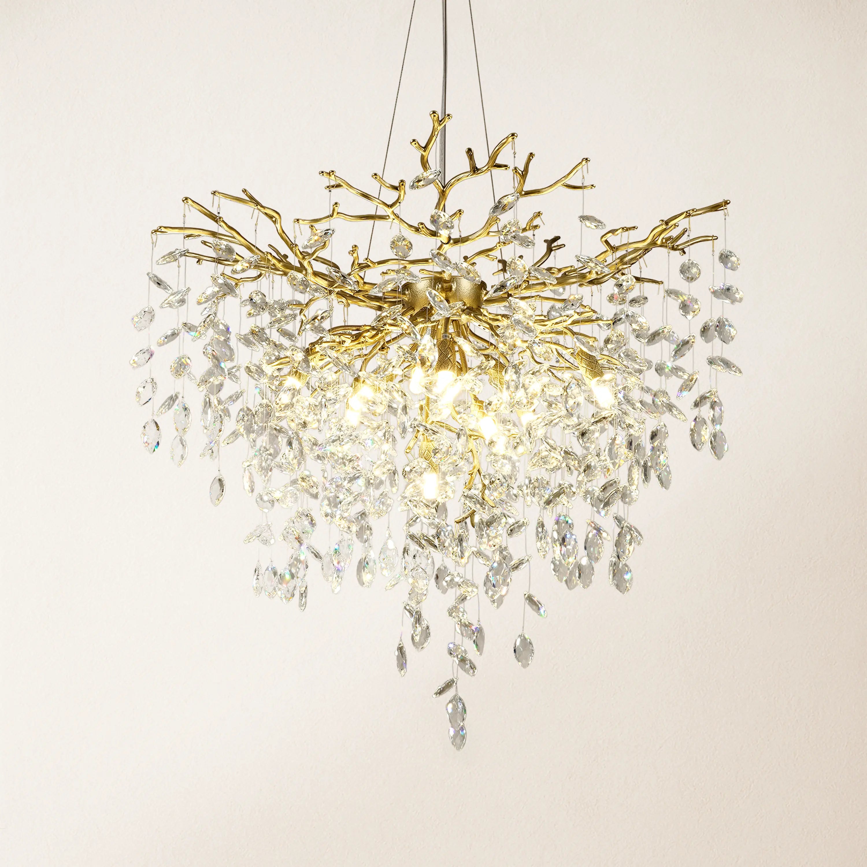 Frostleaf Crystal Grand Cascade Branches Chandelier 81.3cm D