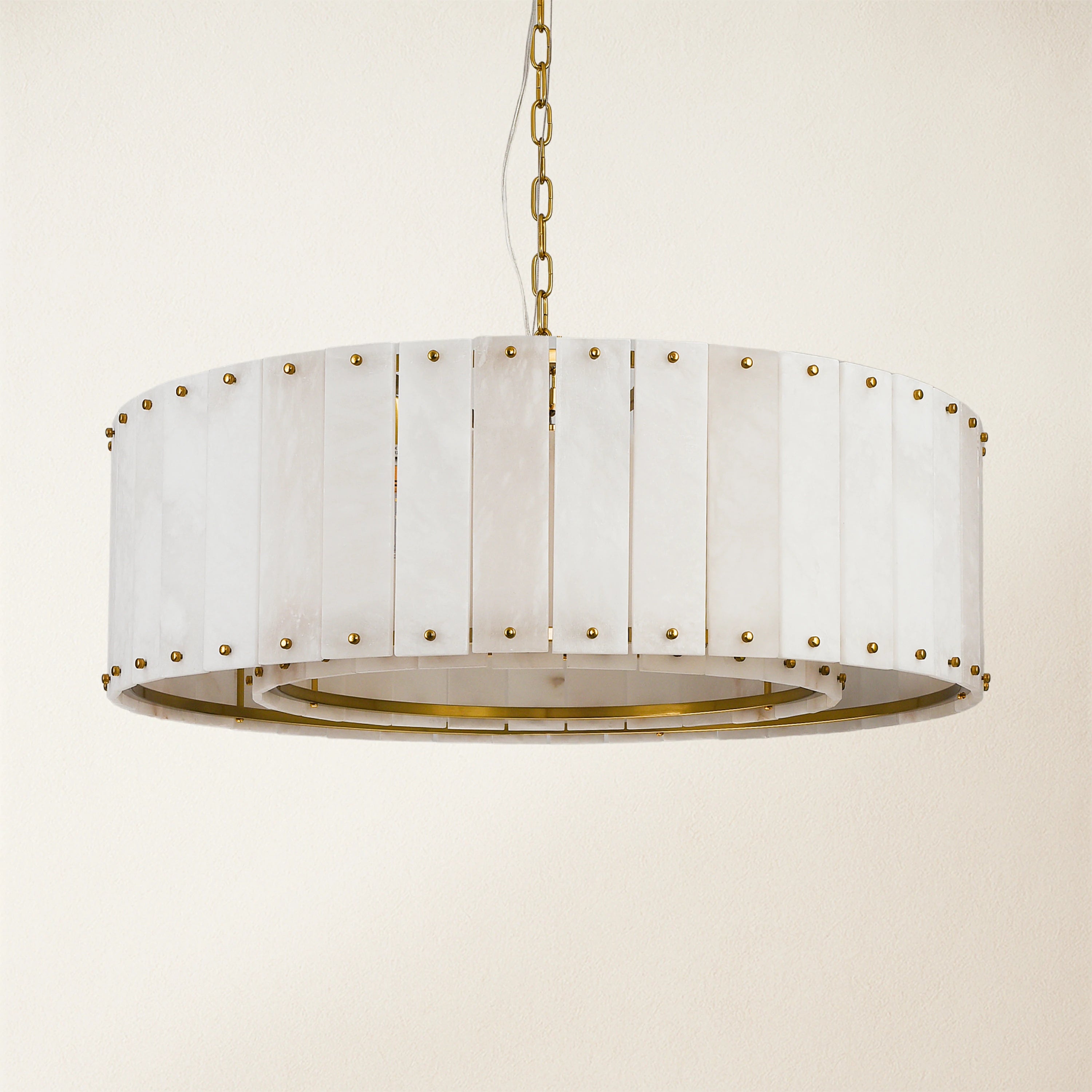 Nivislight Alabaster Round Chandelier 32"