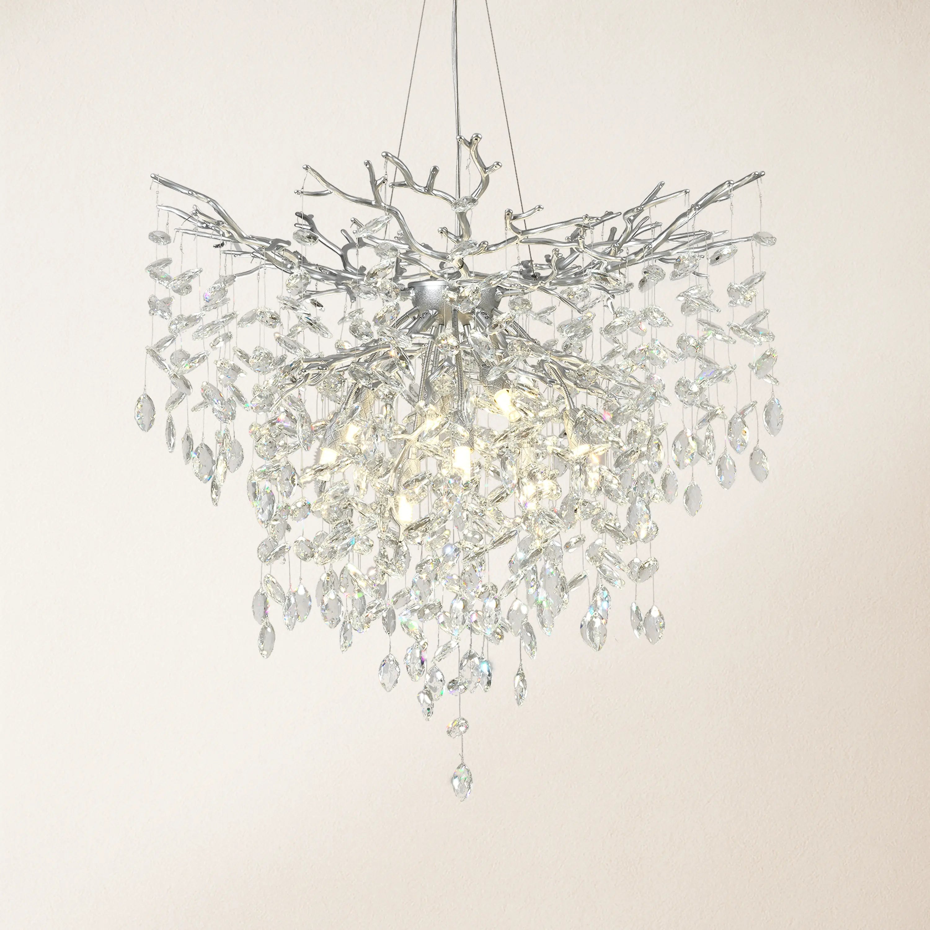 Frostleaf Crystal Grand Cascade Branches Chandelier 81.3cm D