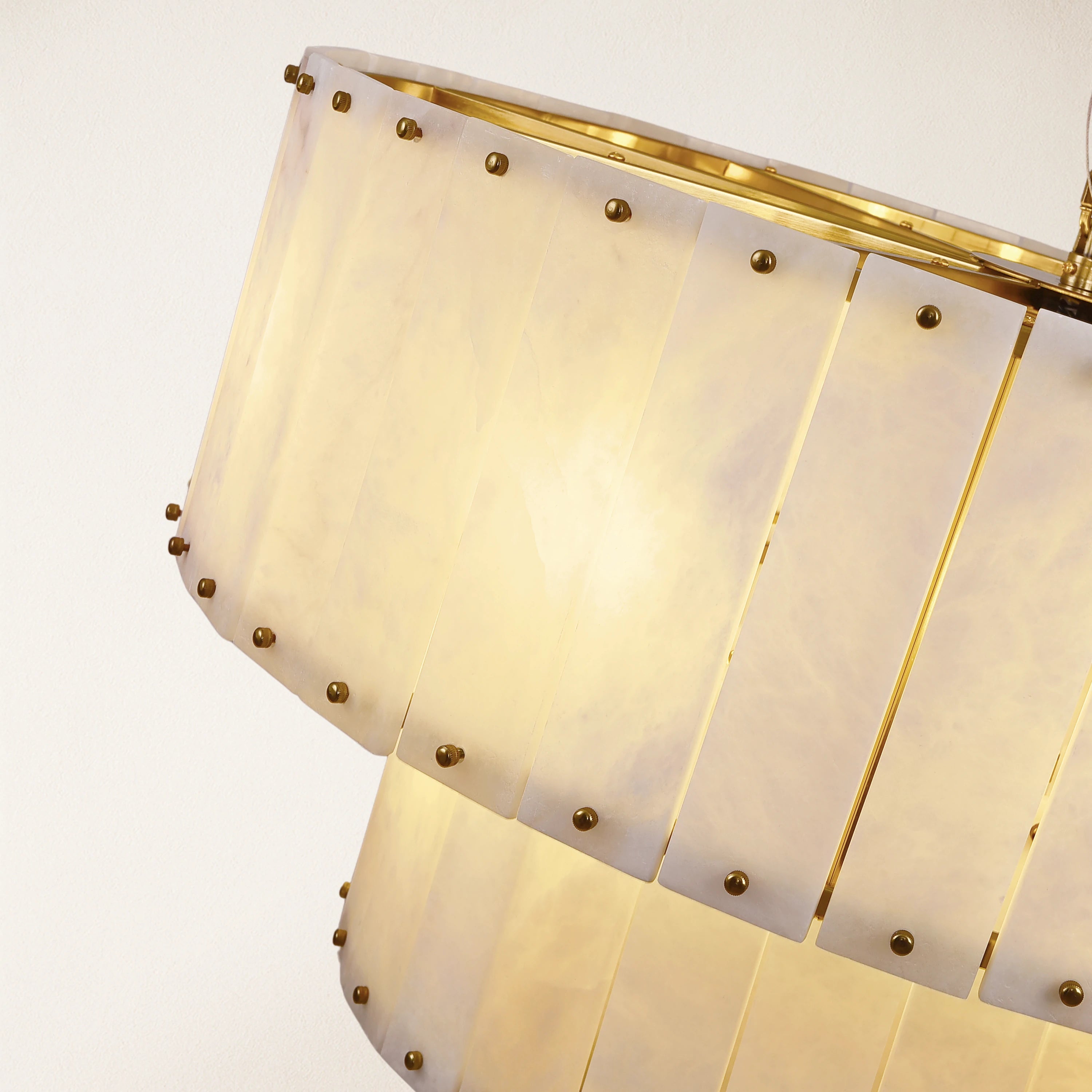Nivislight Alabaster 2-Tier Round Chandelier 81cm