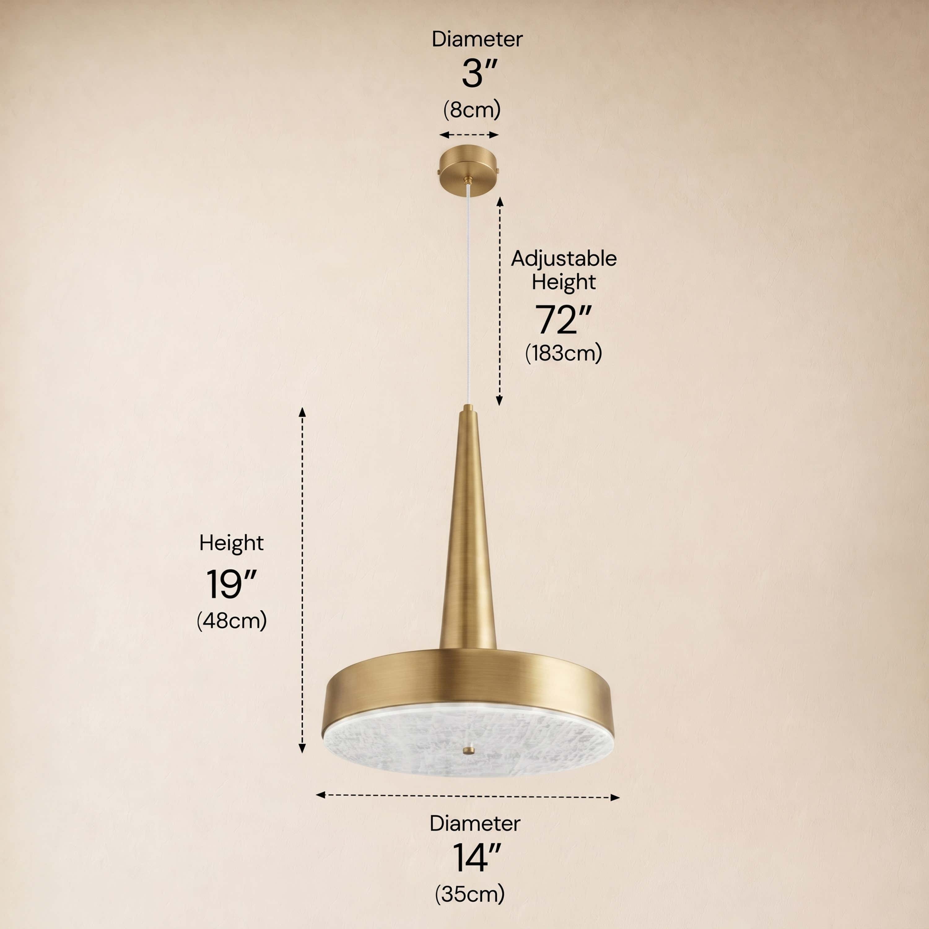 Pietra Lume White Marble Cone Pendant 14"D